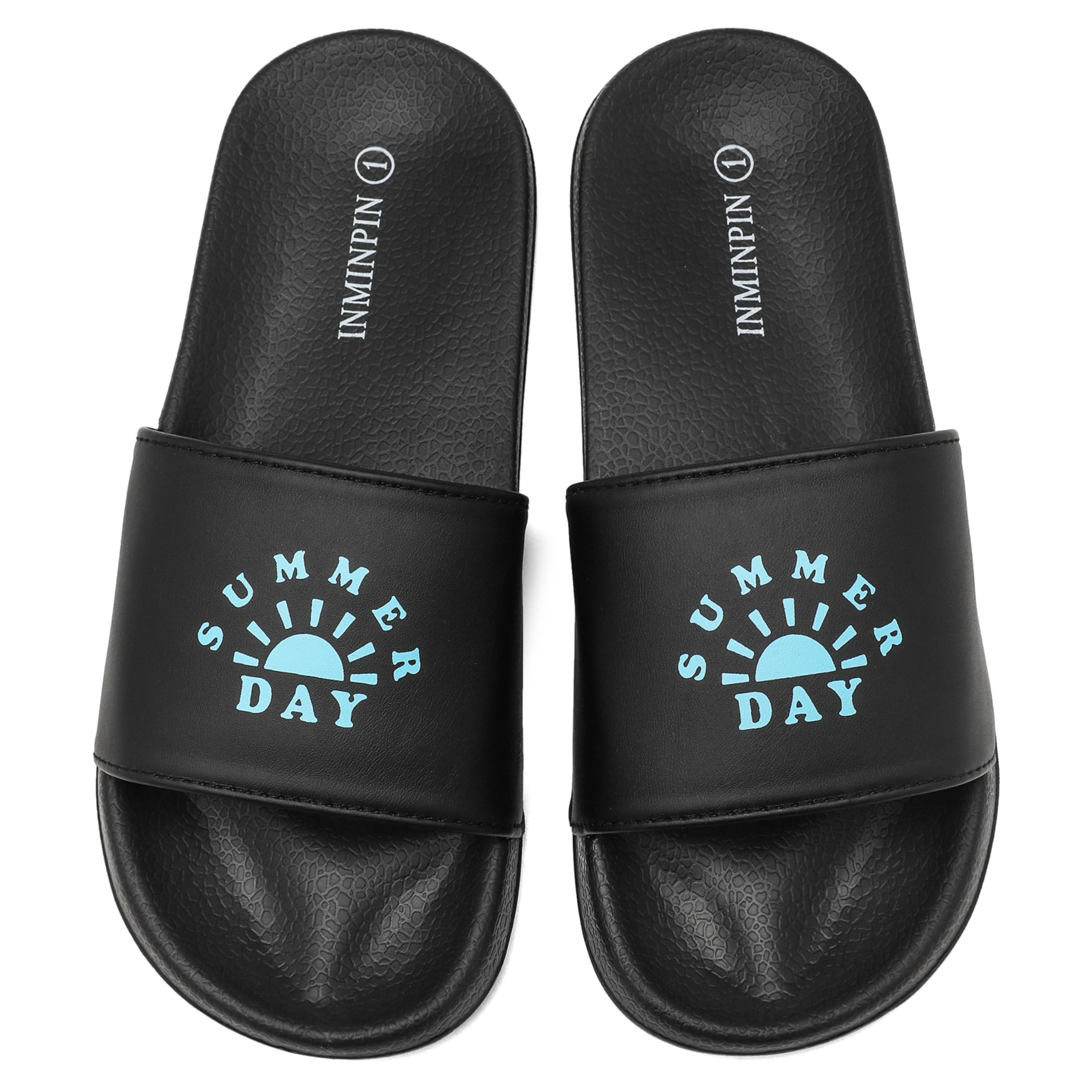 INMINPIN Kids Boys Girls Slides Sandals - Comfortable Non-Slip Beach Pool Shower Shoes for Indoor & Outdoor Use - Perfect for Summer, Swimming, Beach Vacation & Daily Wear (Little Kid/Big Kid)
