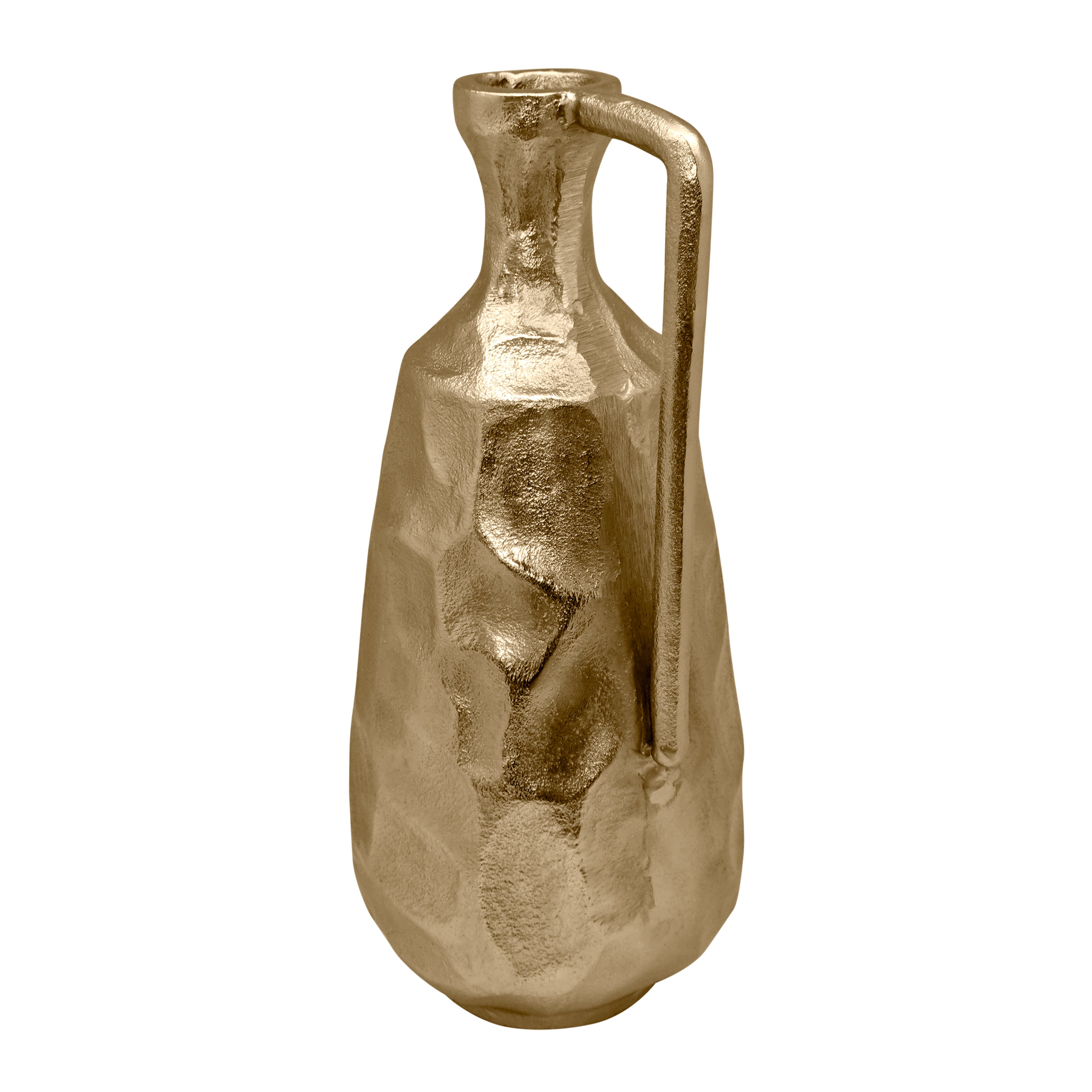 Bernice Hammered Vase - Large 16x16x36cm Gold Metal Home Decor - Perfect for Living Room, Dining Table & Wedding Centerpieces