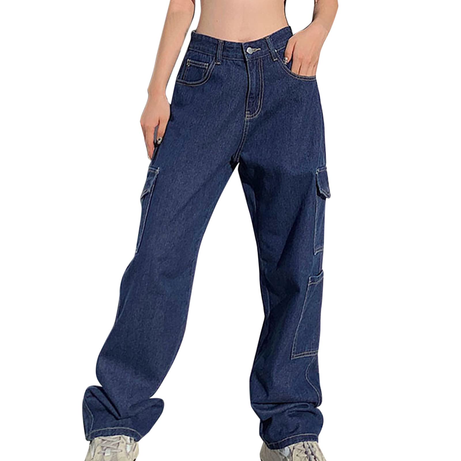 FENGQI High Waist Baggy Cargo Pants for Women - Streetwear Hip Hop Joggers Sweatpants with Drawstring, Loose Fit Casual Trousers | Perfect for Urban Fashion, Workout & Everyday Wear