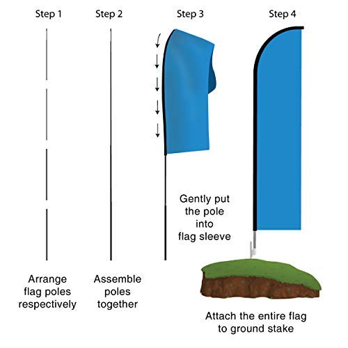 Happy Holidays Big Sale Feather Flag with Carbon Composite Pole Kit - 11ft Outdoor Advertising Banner for Retail Stores, Car Dealerships & Seasonal Promotions (FBAN-HHBS-01-KIT-11)