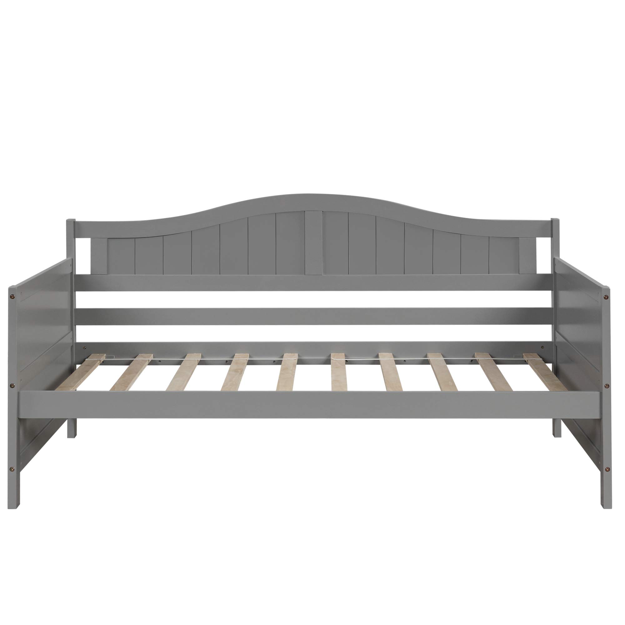Twin Wooden Daybed with 2 Drawers - Convertible Sofa Bed for Bedroom, Living Room & Guest Room - No Box Spring Needed - Gray Finish - Perfect for Small Spaces, Sleepovers & Multi-Functional Furniture Needs