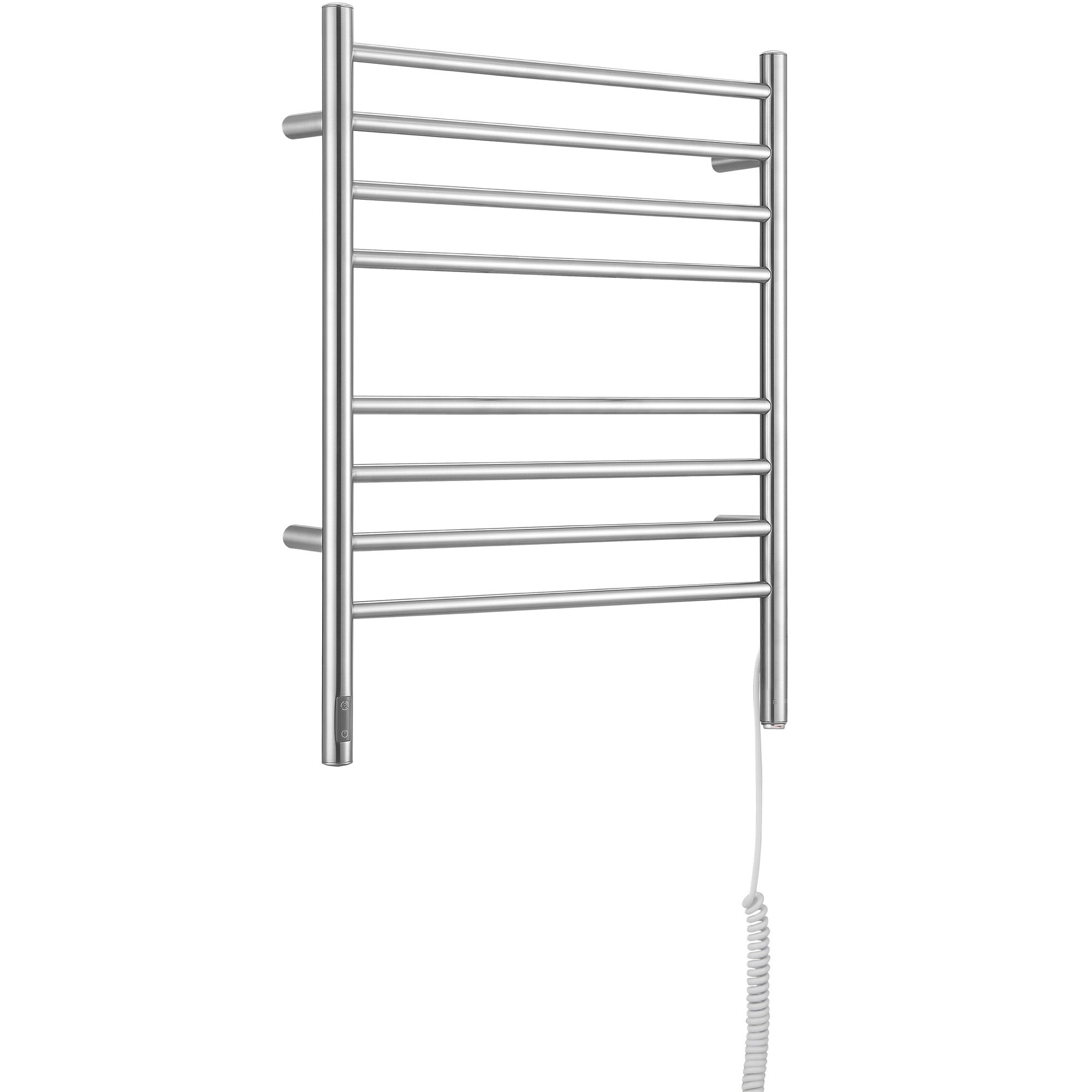 Premium Brushed Stainless Steel 8-Bar Wall Mounted Towel Warmer with Built-In Timer - Perfect for Bathrooms, Spas & Luxury Homes
