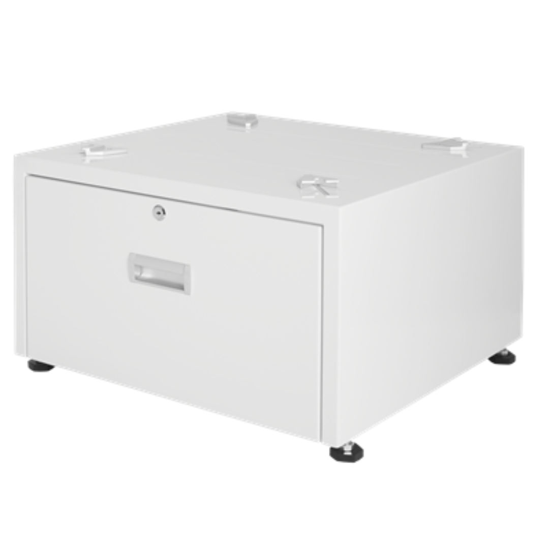 Unilux ULX110 Laundry Pedestal with Locking Drawer - Heavy Duty Washer Dryer Stand, Storage Organizer for Laundry Room (White) - Perfect for Small Spaces & Apartment Washing Machines