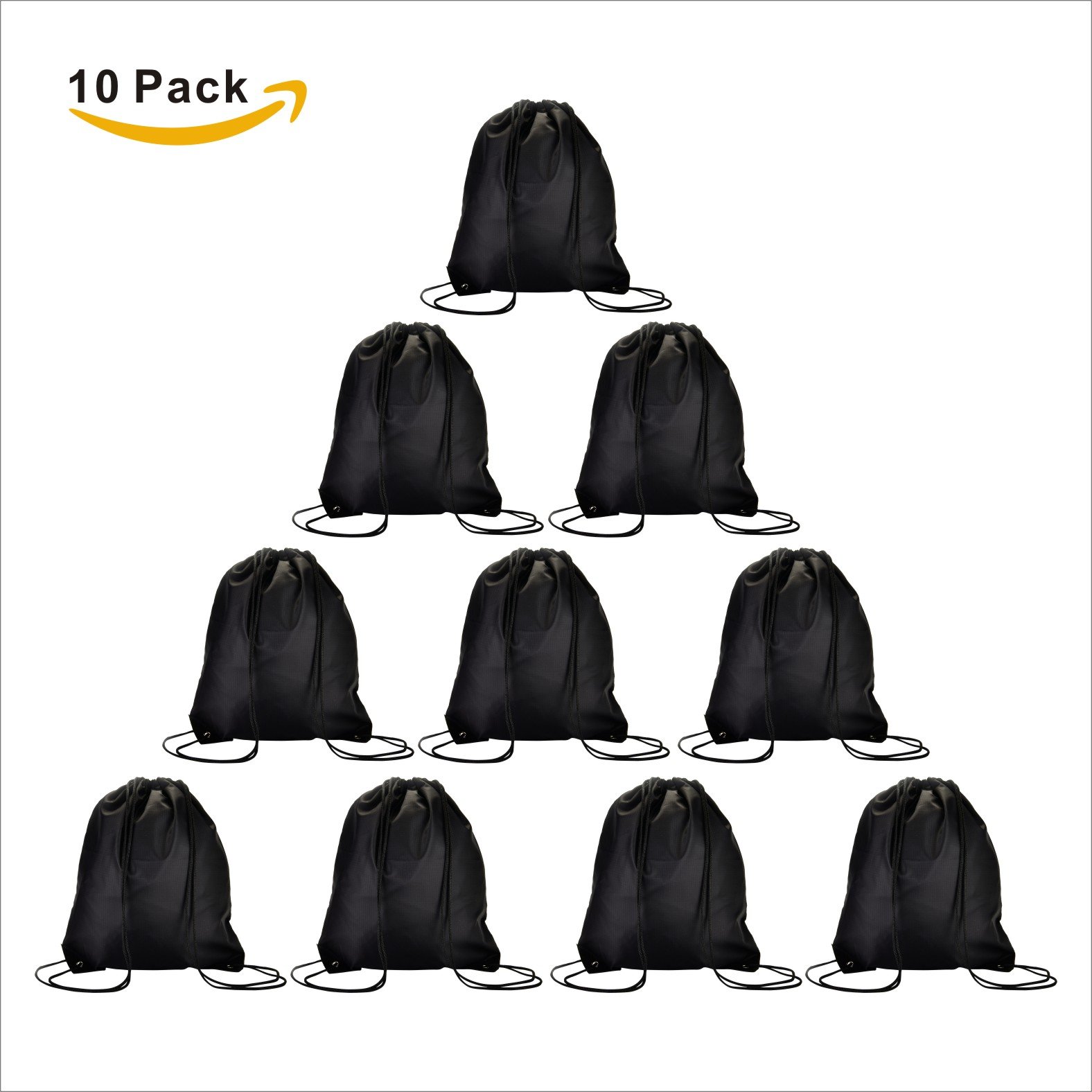 10 Pack LIHI Ripstop Drawstring Backpacks - Durable Party Favors, Team Gifts & Goodie Bags for Sports Events, Birthday Parties & School Activities