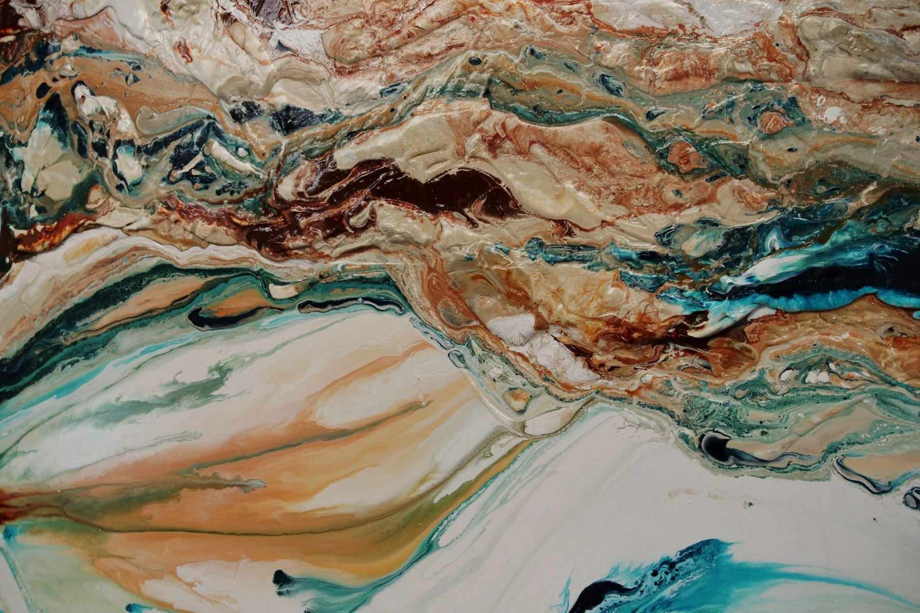 Coastal Rapture 106x47 Inch Teal Oxide White Textured Abstract Canvas Art - Perfect for Living Room, Bedroom or Office Wall Decor