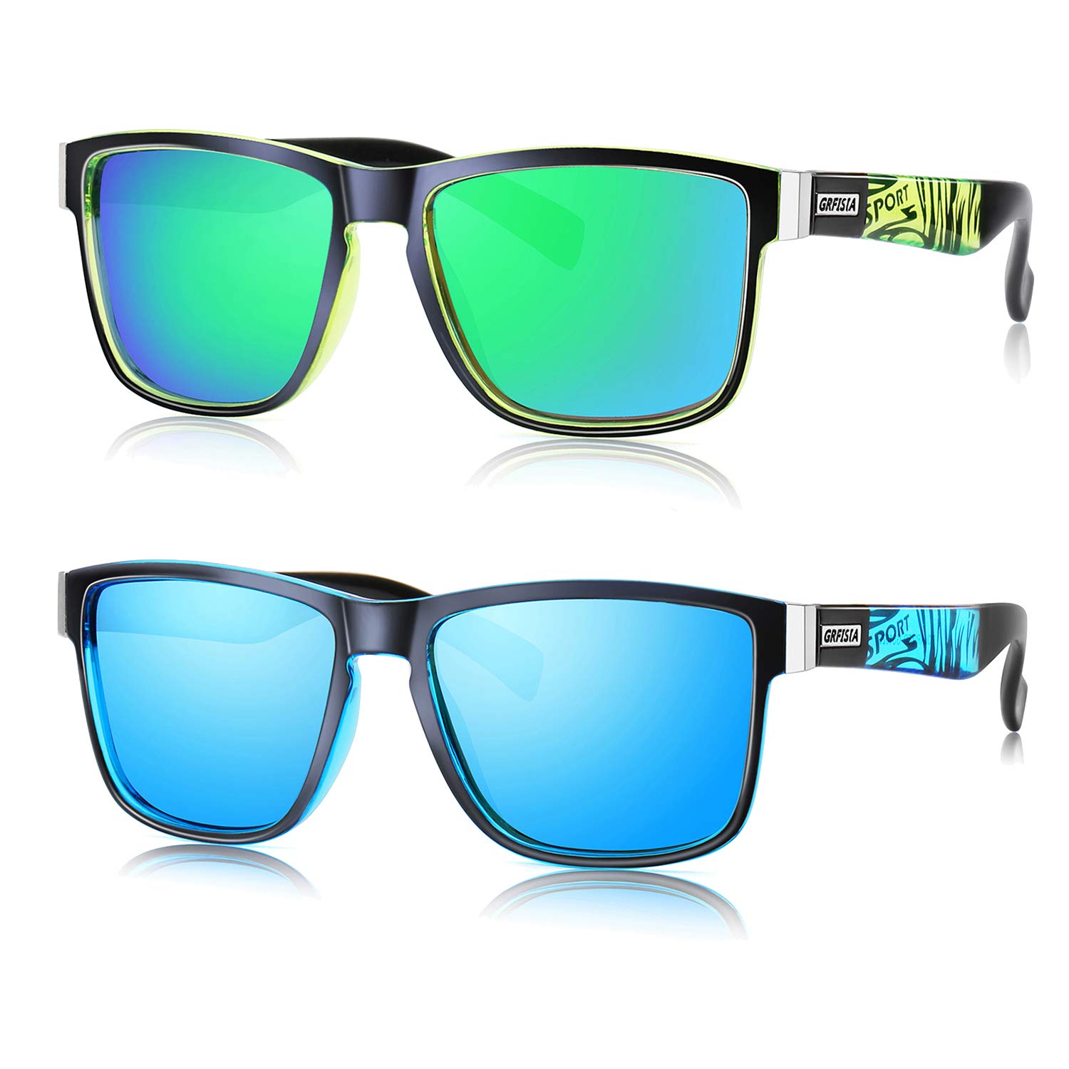 GRFISIA Vintage Polarized Sunglasses for Men & Women - 100% UV Protection Driving Shades - Perfect for Road Trips, Beach & Outdoor Activities