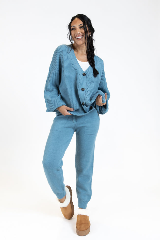 Real Karma Blue Jogger Style Lounge Pants for Women - Soft Comfortable Casual Sweatpants - Perfect for Yoga, Home Wear & Relaxation