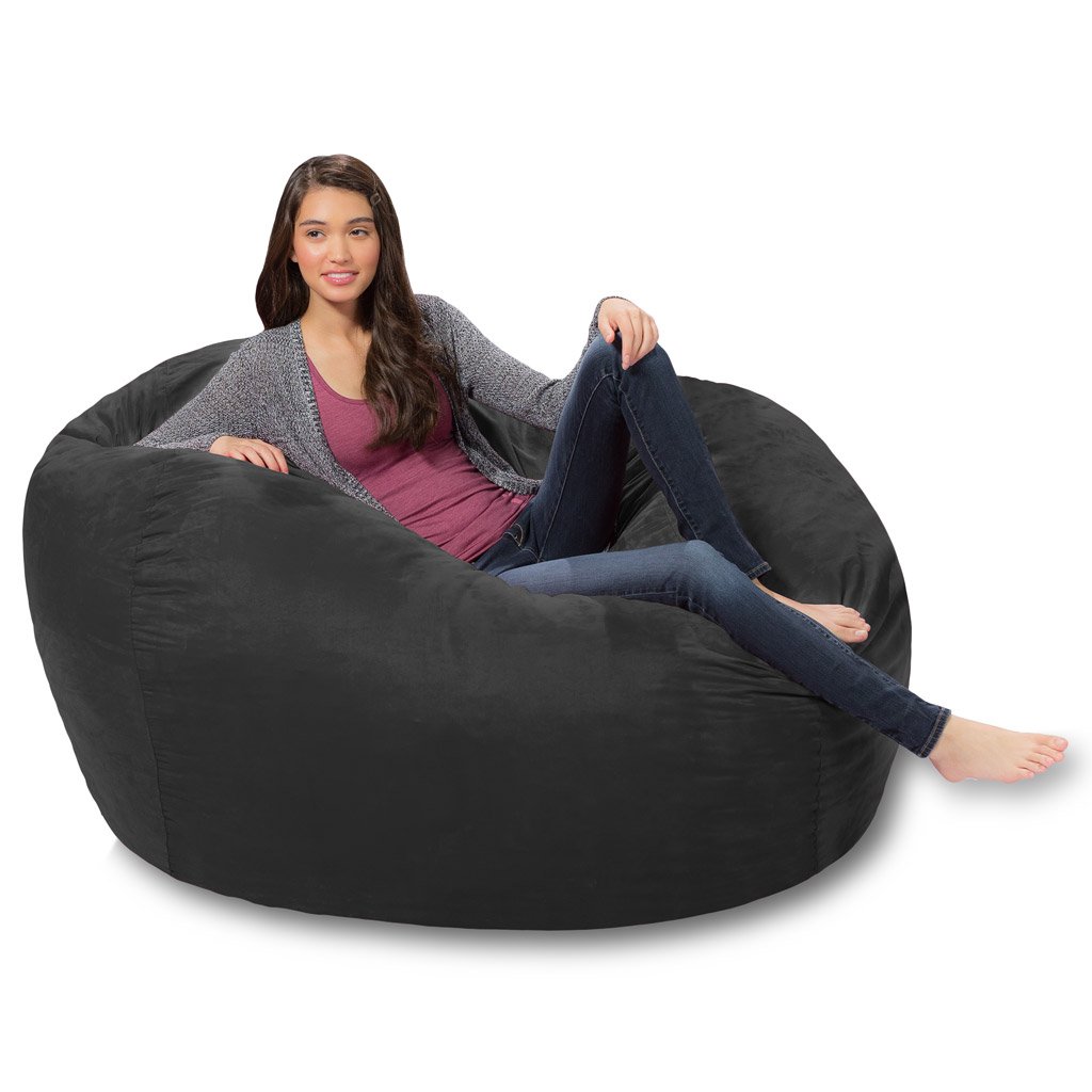 Premium Memory Foam Bean Bag Chair - Ultra Soft Charcoal Micro Suede Cover - Perfect for Gaming, Lounging & Dorm Room Decor