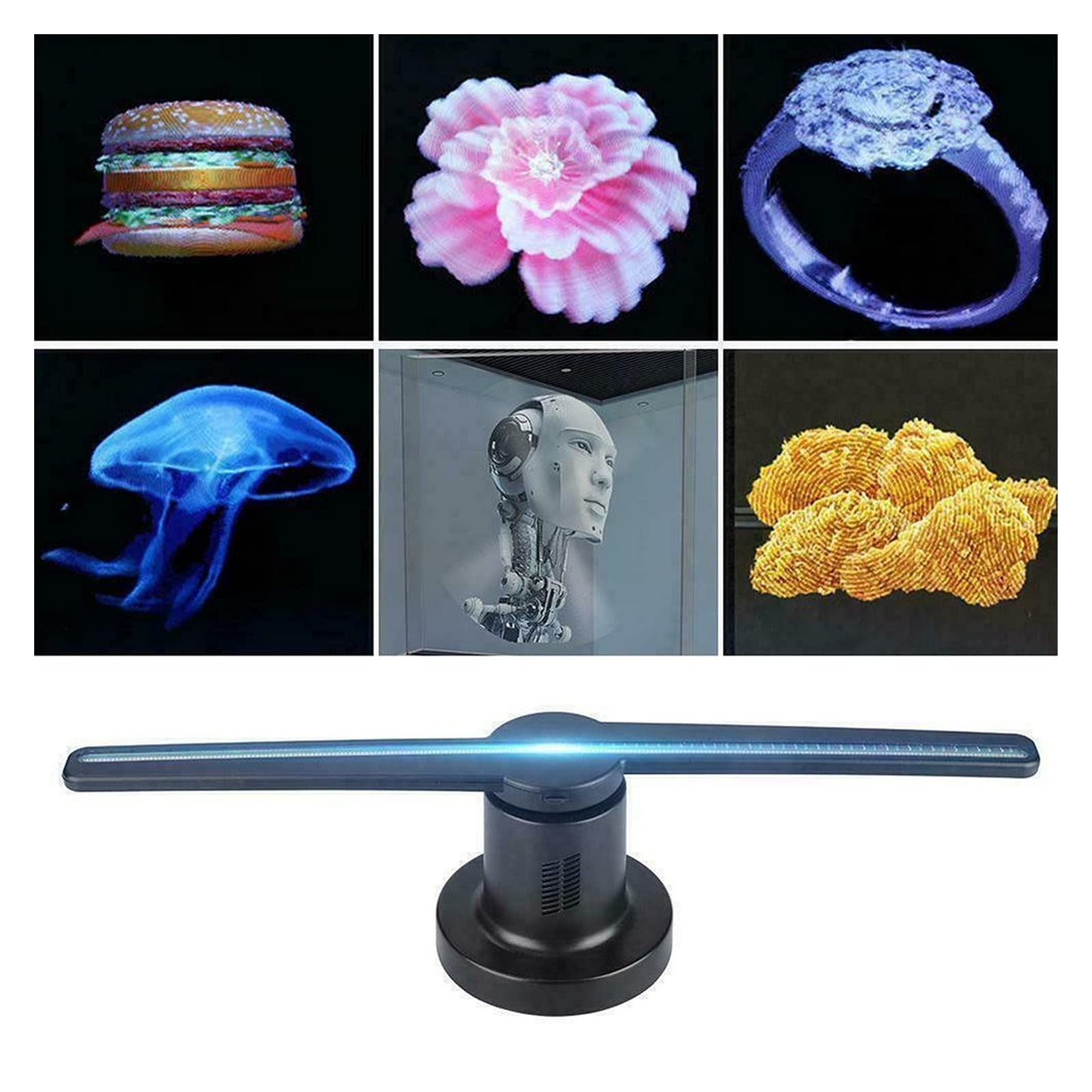 SunXTMY 3D Holographic LED Fan - Air Projection Advertising Display with Hologram Video Player | Perfect for Retail Stores, Trade Shows & Digital Signage