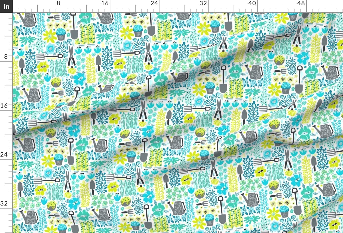Premium Spoonflower Upholstery Velvet Fabric by The Yard - Floral Gardening Flowers & Plants Print for Home Decor, Furniture, Apparel & DIY Projects | Perfect for Curtains, Pillows, Dresses & Crafting