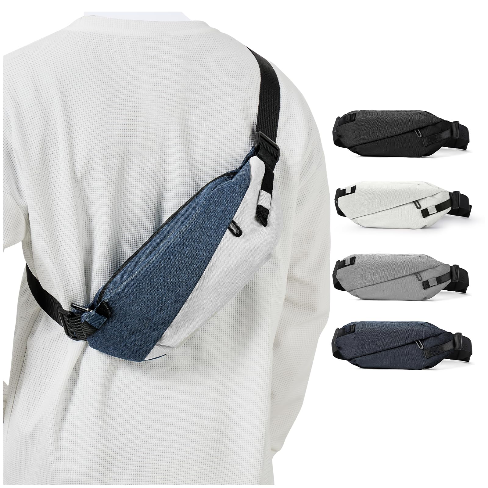 Women's Fanny Pack - Crossbody Sling Bag & Waist Pack for Men - Water-Resistant Belt Bag for Travel, Running & Hiking - Casual Daypack Shoulder Bag with Multiple Pockets - Perfect for Outdoor Activities, Gym & Daily Use