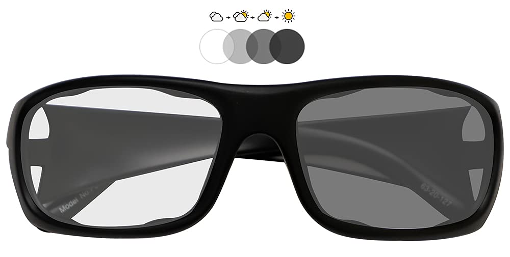 Photochromic Safety Glasses with Transition Lenses P820 - UV Protection Adjustable Eyewear for Outdoor Work & Sports