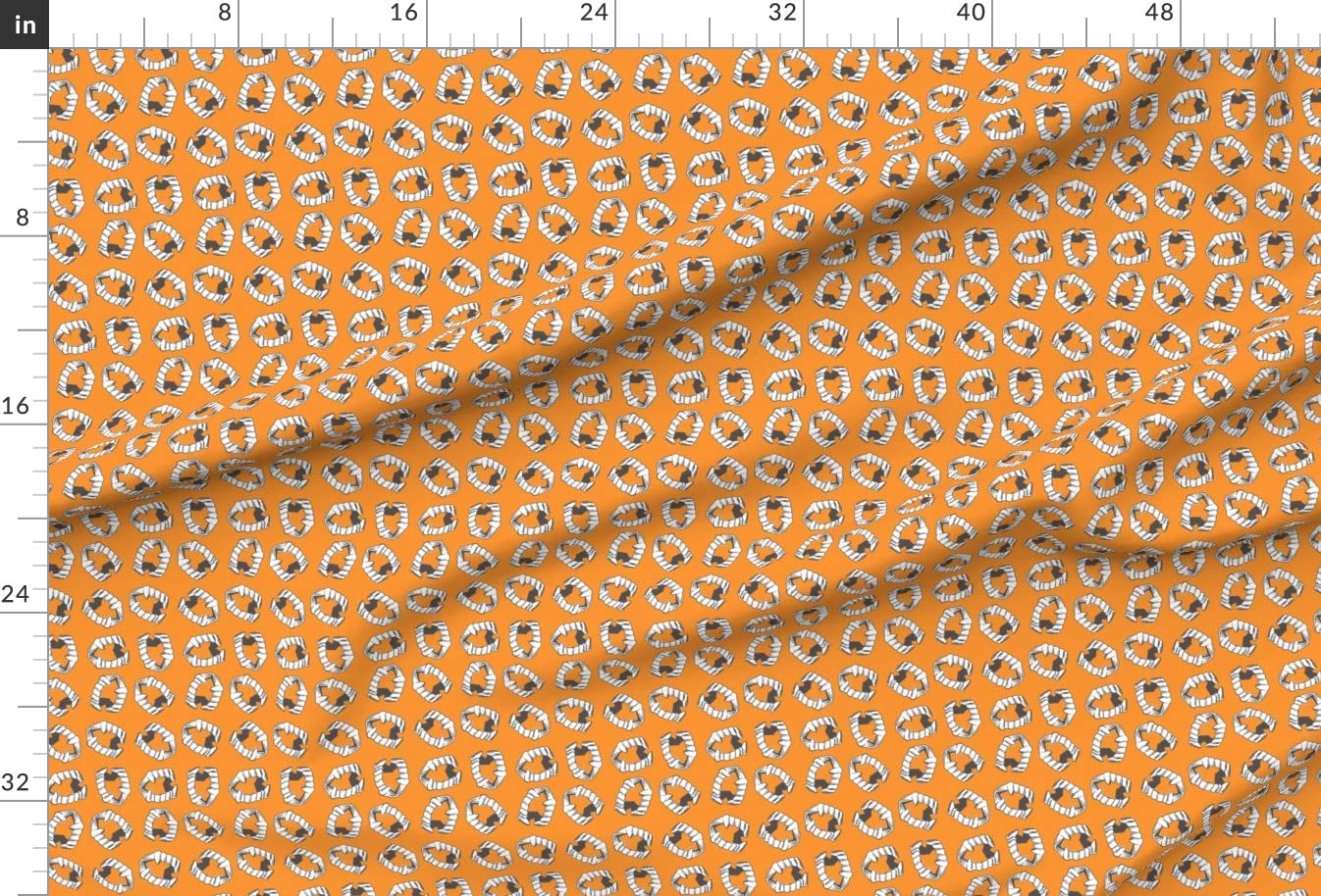 Vampire Teeth Pumpkin Halloween Costume Fabric - Satin Printed Fat Quarter for Sewing, Apparel, Blankets & Home Decor | Perfect for DIY Costumes, Quilting & Seasonal Decorations