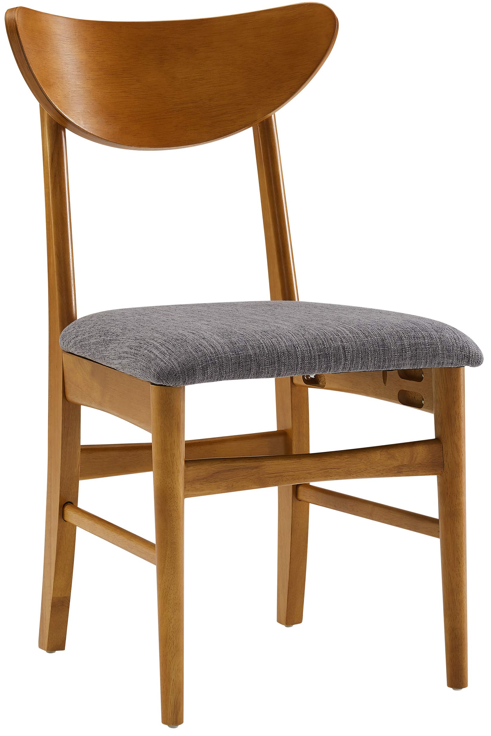 Crosley Furniture Landon Mid Century Modern Wood Dining Chairs with Upholstered Seat - Set of 2 in Acorn Finish - Perfect for Dining Room, Kitchen, and Home Office Decor