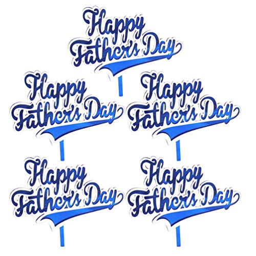 PRETYZOOM 5pcs Happy Father's Day Cake Toppers - Cupcake Decorations for Dad's Birthday Party Supplies | Perfect for Father's Day Cakes, Desserts & Celebration Decor