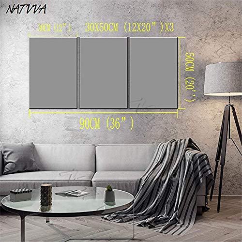 Minimalist Wall Art Prints - 3 Piece 'Home Sweet Home' Quote Posters, Framed Canvas Painting for Bathroom & Washroom Decor - Ready to Hang - Perfect for Farmhouse, Apartment & Bedroom Wall Decor