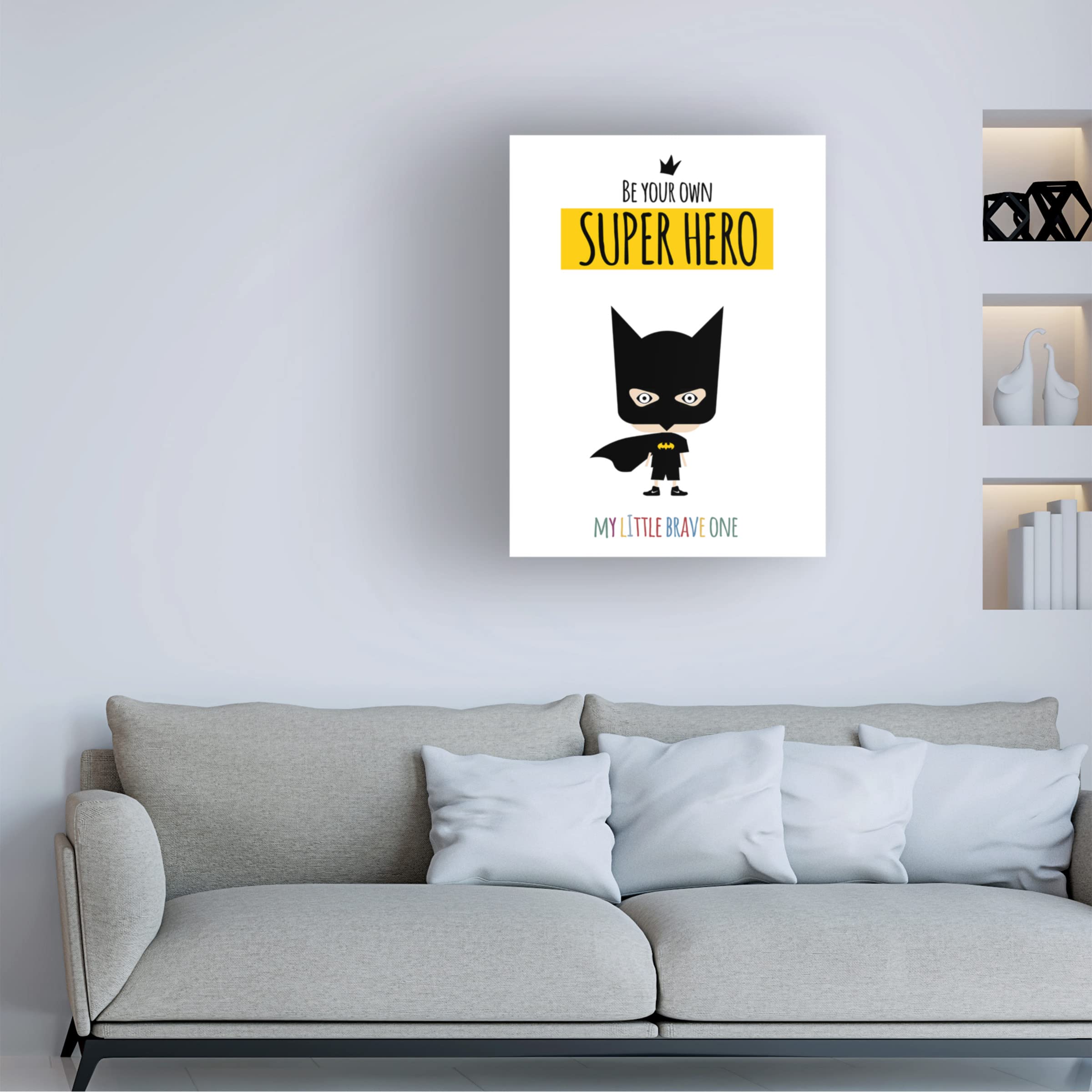 Trademark Fine Art 'Superhero One' Canvas Wall Art Print by Ayse - Perfect for Superhero Bedroom Decor & Comic Book Lover Gifts