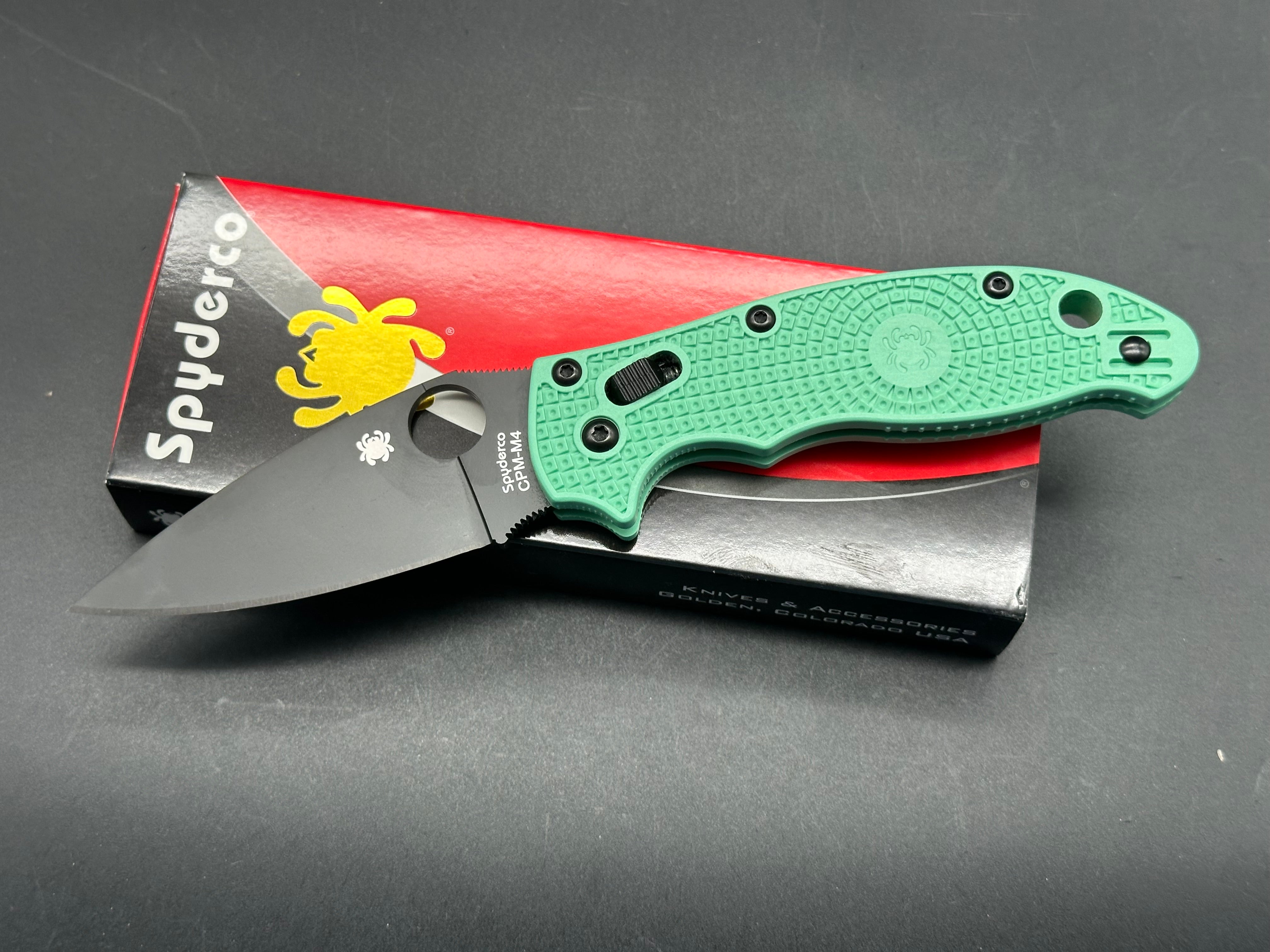 Spyderco Manix 2 Folding Knife - Exclusive HQ Edition with M4 Steel Blade, Green G10 Handle - Perfect for Outdoor Camping, Hiking, and EDC Carry