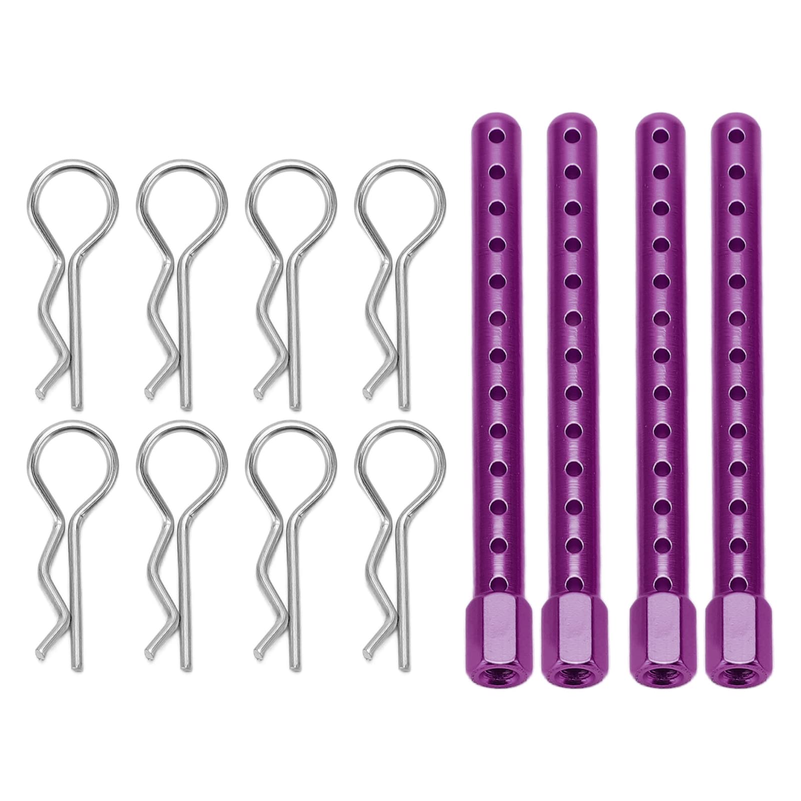 SUNGOOYUE 1:10 Scale Aluminum Alloy RC Body Mount Post - High Strength Shell Column with Buckle for HSP 94102/94122/94103/94123 RC Cars (Purple) - Perfect for Off-Road Racing & RC Car Upgrades