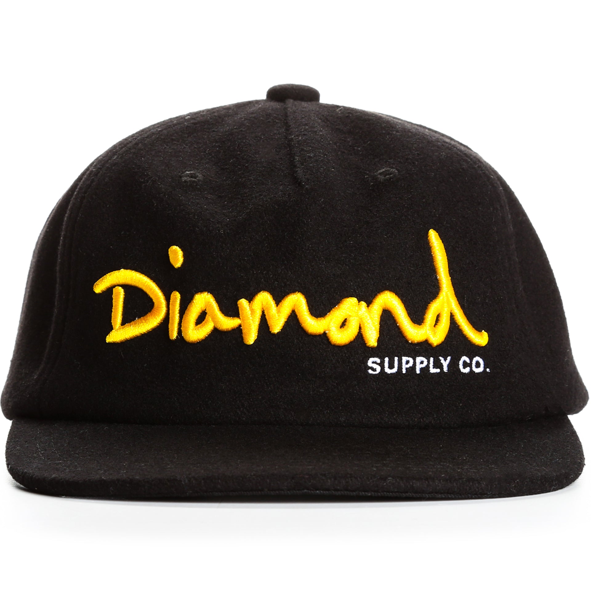 Diamond OG Script Unconstructed Snapback Hat - Black | Adjustable & Stylish Baseball Cap for Men & Women | Perfect for Streetwear, Hip-Hop Fashion & Casual Outfits