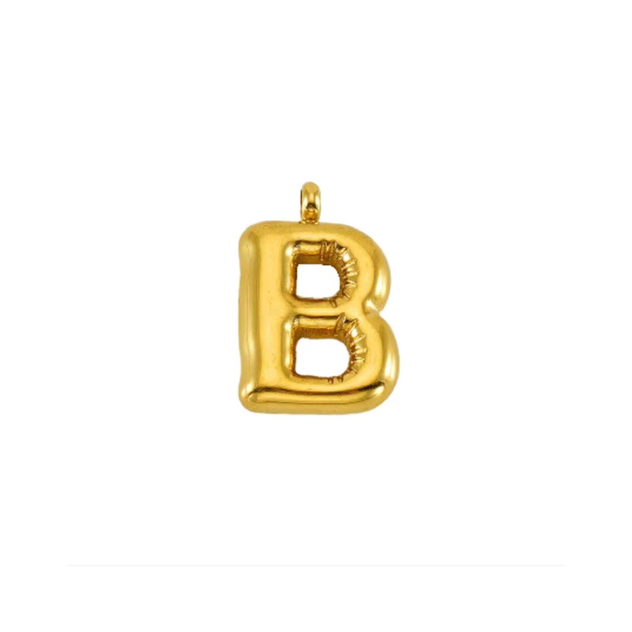 Puffy Gold Letter Pendant Necklace - 14K Gold Plated Initial Charm Jewelry for Women - Perfect for Gifts, Birthdays & Everyday Elegance