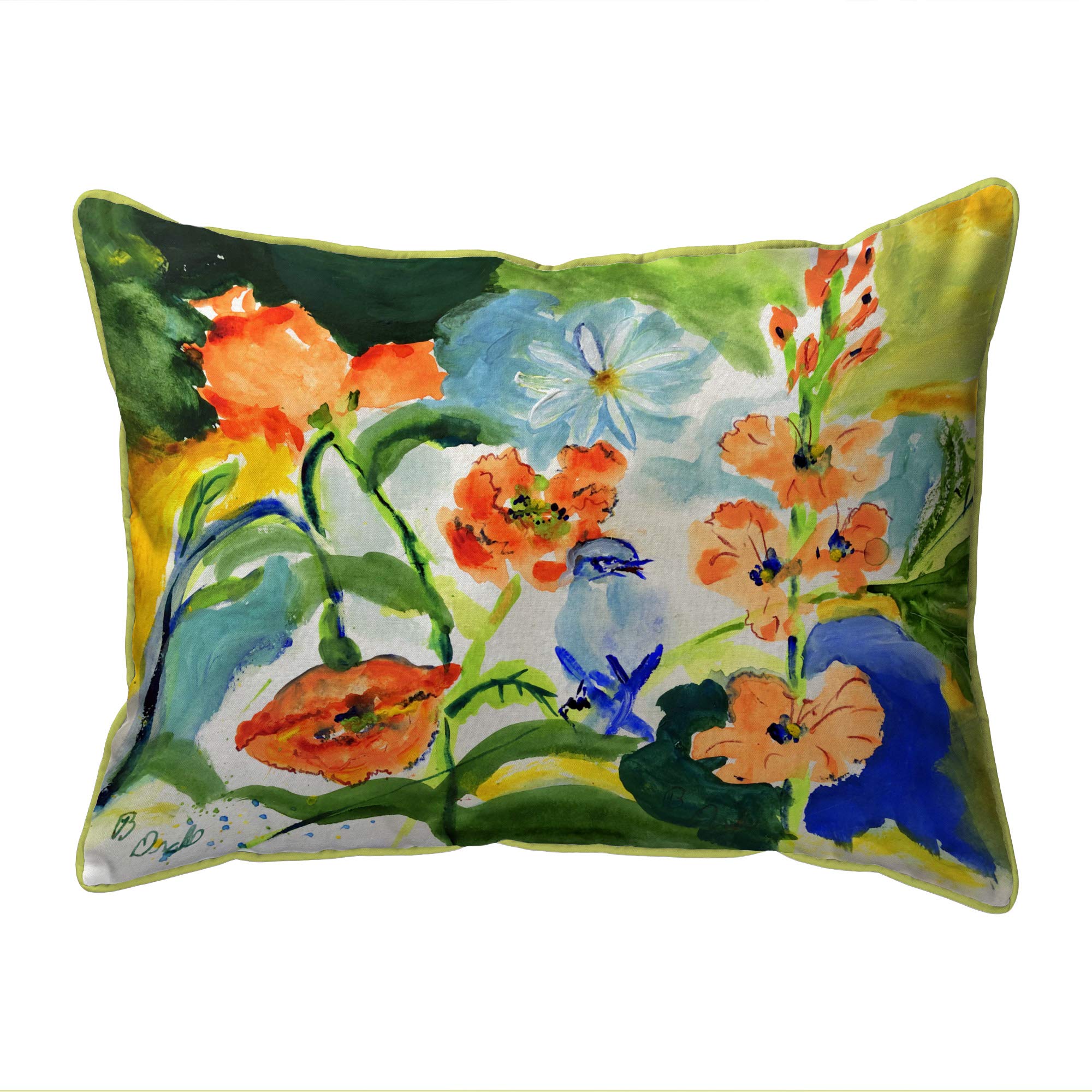 Betsy Drake My Garden Extra Large 20x24 Inch Zippered Indoor Outdoor Decorative Pillow - Perfect for Patio, Porch, Sofa & Bedroom Decor