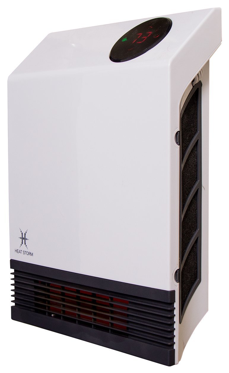 Heat Storm Deluxe Mounted Infrared Wall Heater - 1500W Energy Efficient, Quiet Operation, White - Perfect for Bedrooms, Offices & Small Spaces