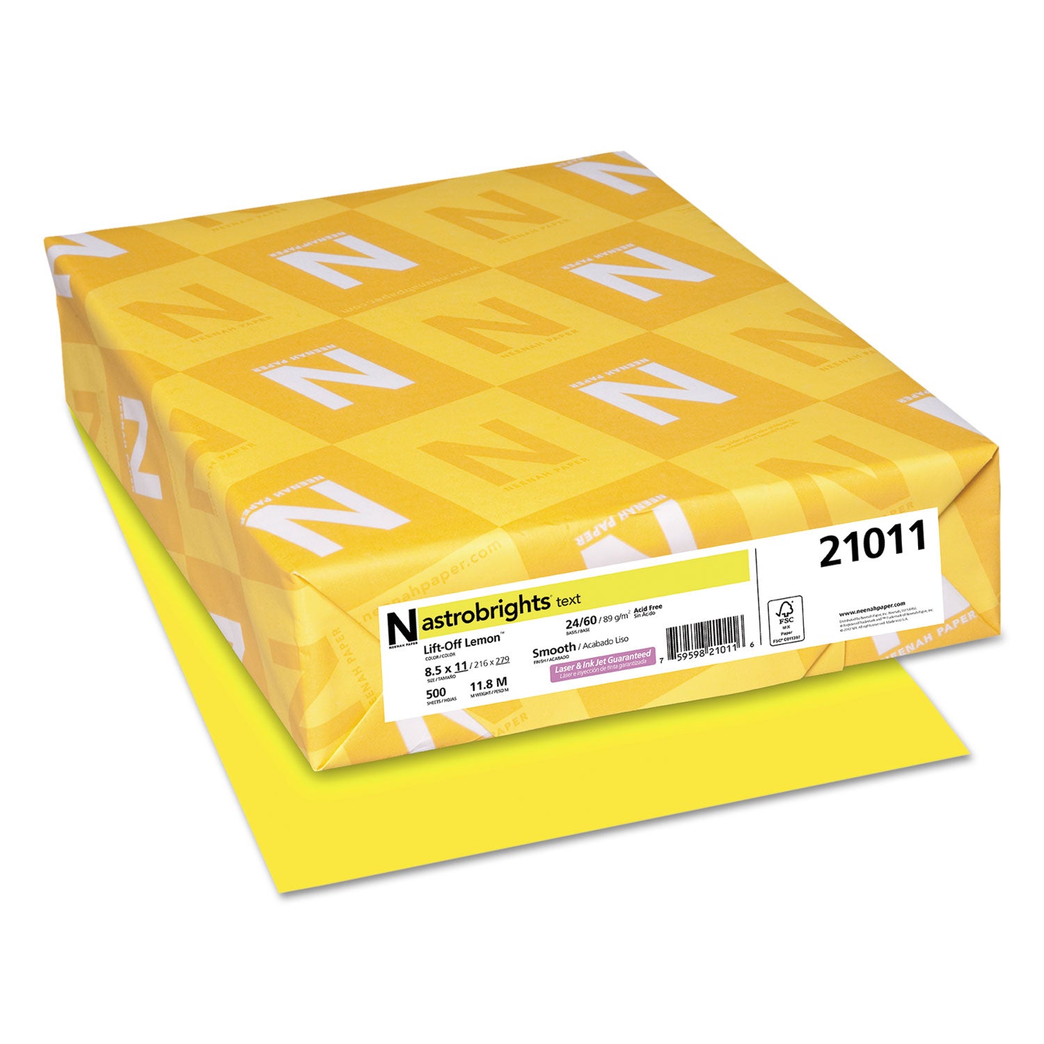 Astrobrights® Vibrant Color Paper - 24 lb Premium Bond Weight, 8.5 x 11 Inches, Lift Off Lemon Yellow, 500 Sheets per Ream - Perfect for Office Documents, School Projects, Crafting & Creative Printing