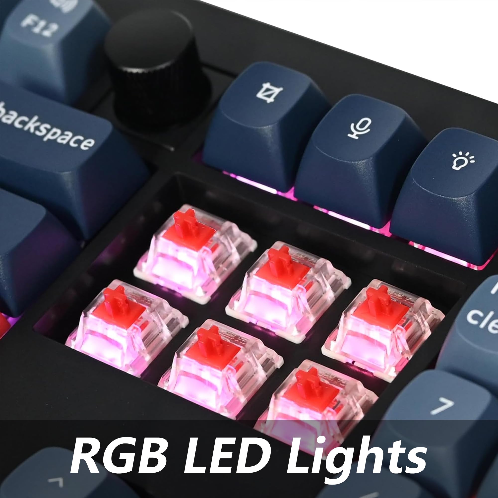 Keychron V6 Max Wireless Custom Knob Mechanical Keyboard - QMK/VIA Programmable, Bluetooth 5.1/2.4GHz/Wired RGB, Hot-Swappable Gateron Jupiter Brown Switch, Compatible with Mac & Windows - Perfect for Gaming, Coding & Office Work