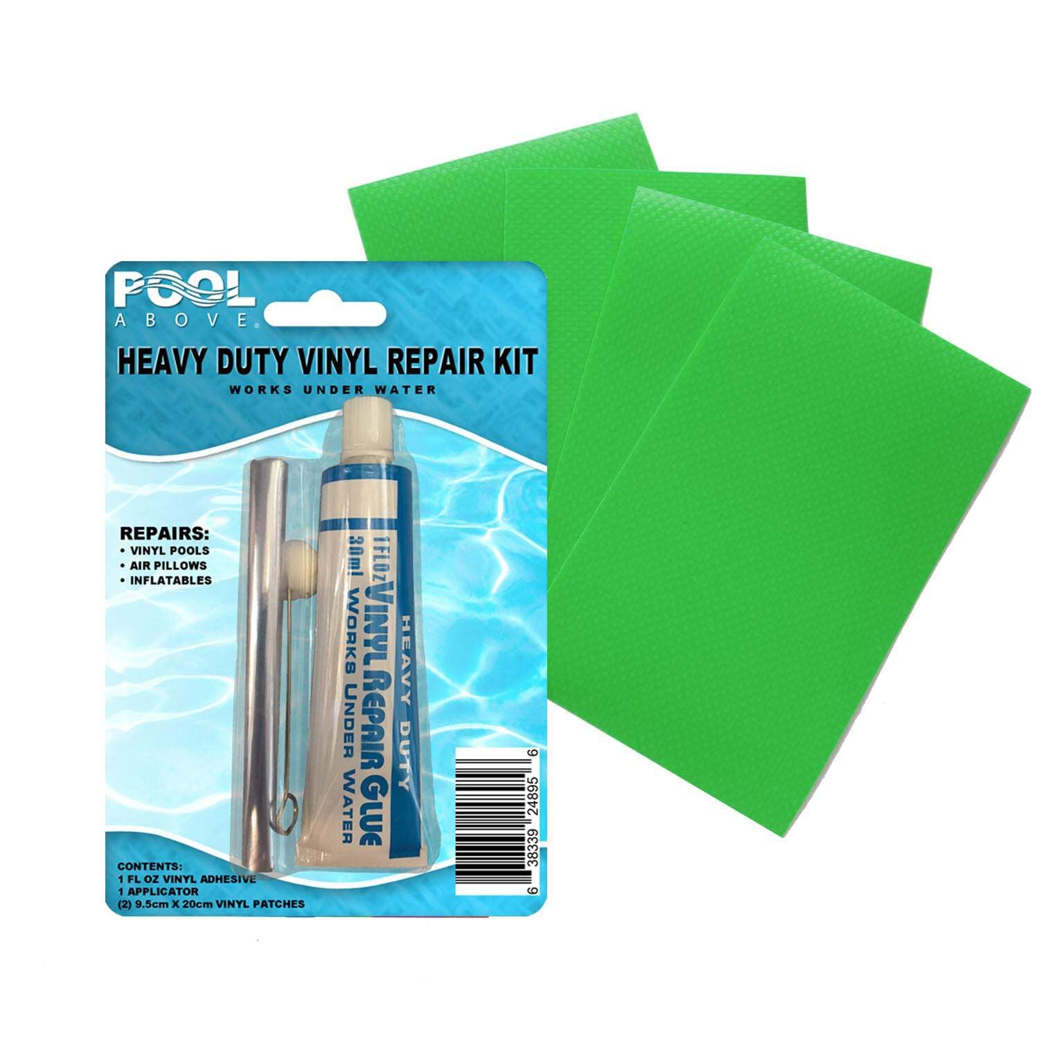 Heavy Duty Vinyl Repair Patch Kit with Adhesive Glue - Waterproof Repair for Inflatables, Boats, Kayaks, Air Mattresses | Perfect for Outdoor, Camping & Emergency Fixes