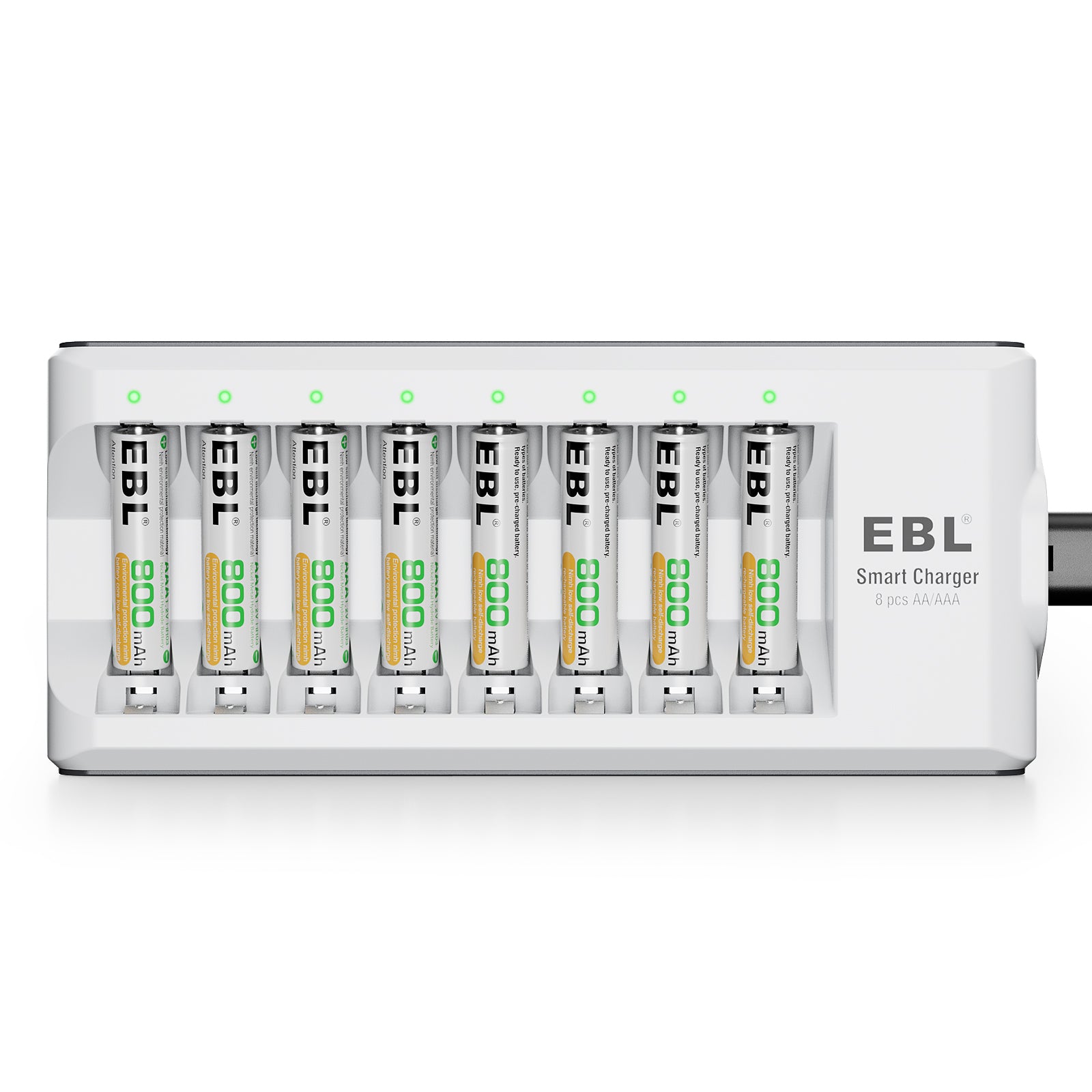 EBL AA AAA Rechargeable Batteries with Upgraded 808 Fast Charger - Perfect for Cameras, Toys, Flashlights & Electronic Devices