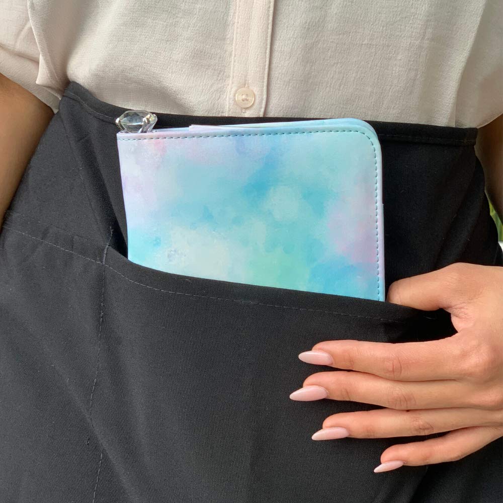 Premium Waiter Book with Zipper Money Pocket - Durable Server Wallet for Waitresses & Waiters - Ideal for Restaurant, Bar, and Cafe Staff (Blue & Pink) - Perfect for Tip Tracking, Order Management & Shift Organization