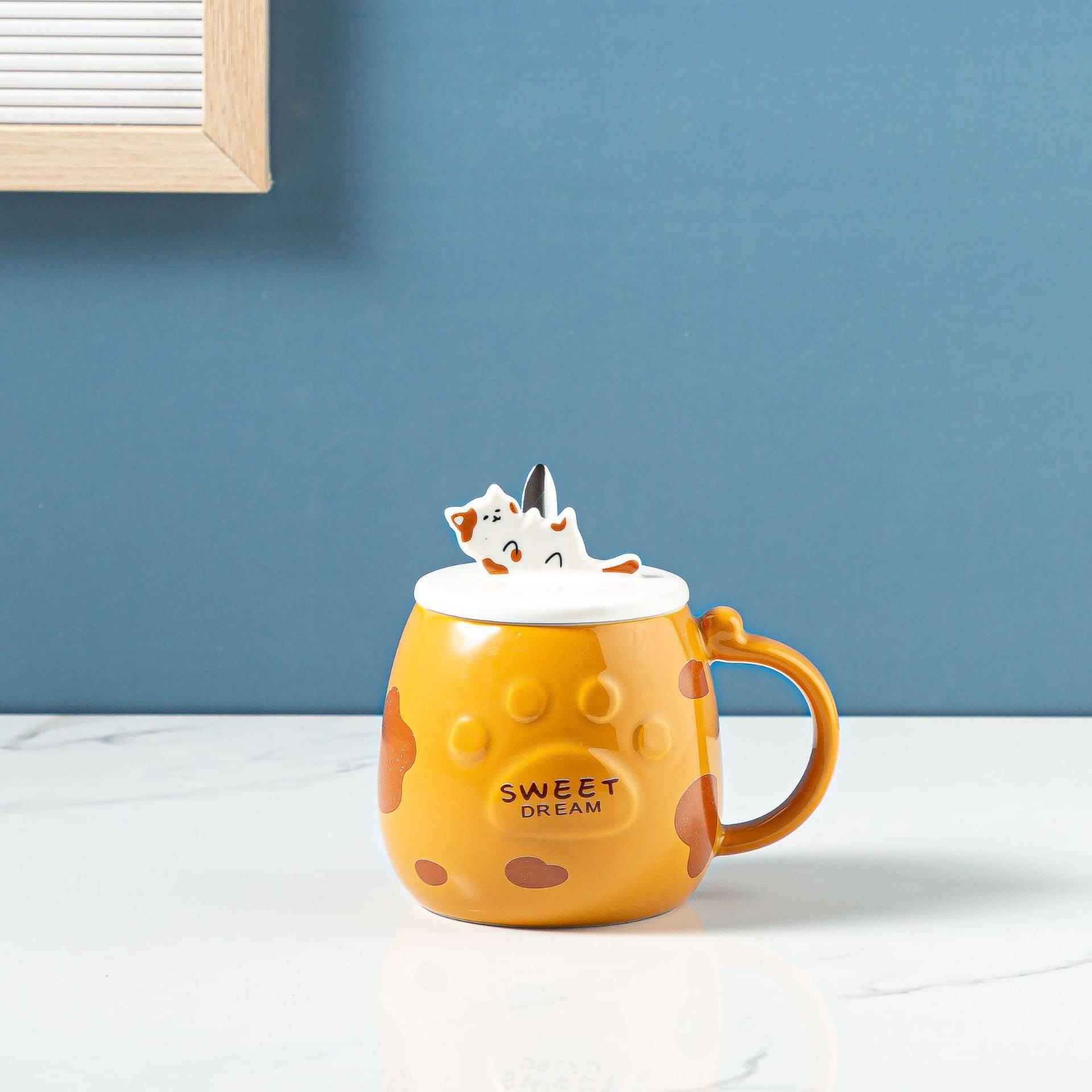 Floette Cute Cat Ceramic Coffee Mug - 12oz Novelty Cat Lover Gift for Tea & Coffee - Perfect for Home, Office & Cat Themed Parties