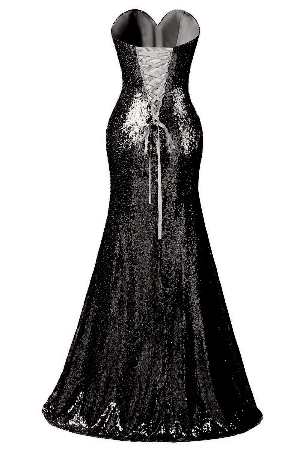Monalia Women's Sweetheart Sequin Bridesmaid Dress for Wedding Party, Evening Gown in Black Size 20W - Perfect for Bridesmaids, Prom, Cocktail Party & Formal Events