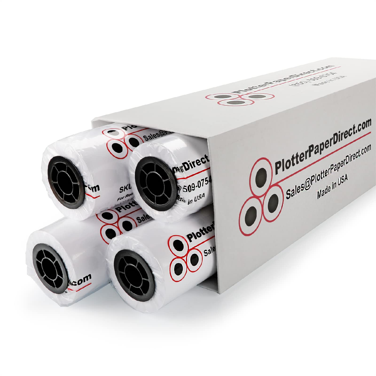 Premium 24lb Uncoated Plotter Paper - 4 Rolls, 36
