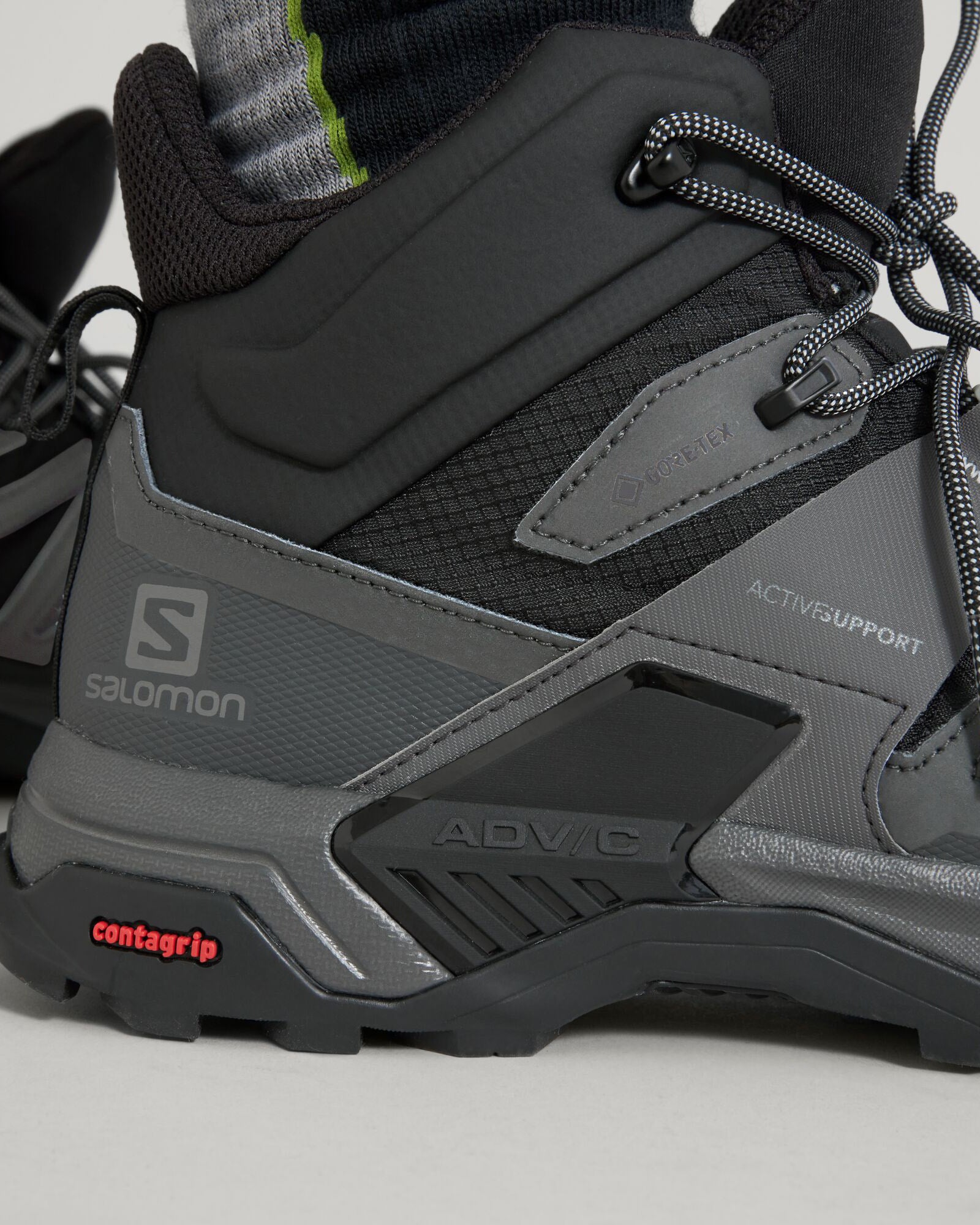 Men's Salomon X Ultra 4 GORE-TEX Mid Waterproof Hiking Boots - Black/Magnet/Pearl Blue - Lightweight & Durable for Trail Running, Backpacking & Outdoor Adventures