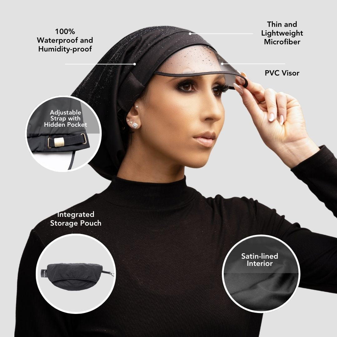Waterproof Rain Hat with Satin Lining - Hairbrella for Women - Stay Dry & Protect Hair in Rainy Weather - Perfect for Commuting, Outdoor Activities & Bad Hair Days