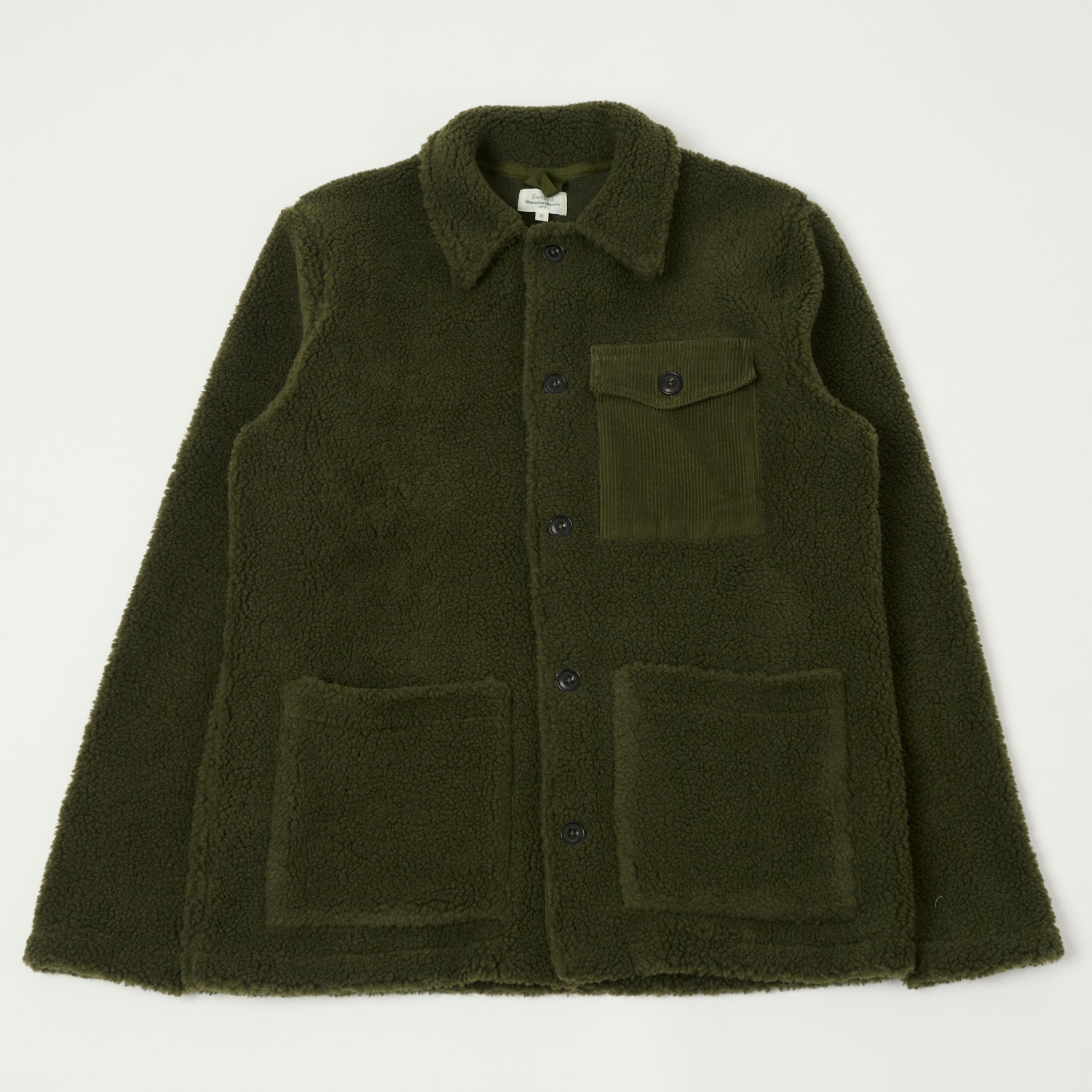 Hartford Sherpa Utility Fleece Jacket for Men - Warm Army Green Winter Coat for Outdoor Work & Camping