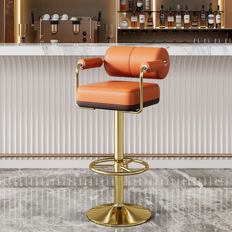 Modern Designer Bar Stool - Adjustable Height Kitchen Island Counter Chair with Backrest - Perfect for Dining, Entertaining & Home Decor