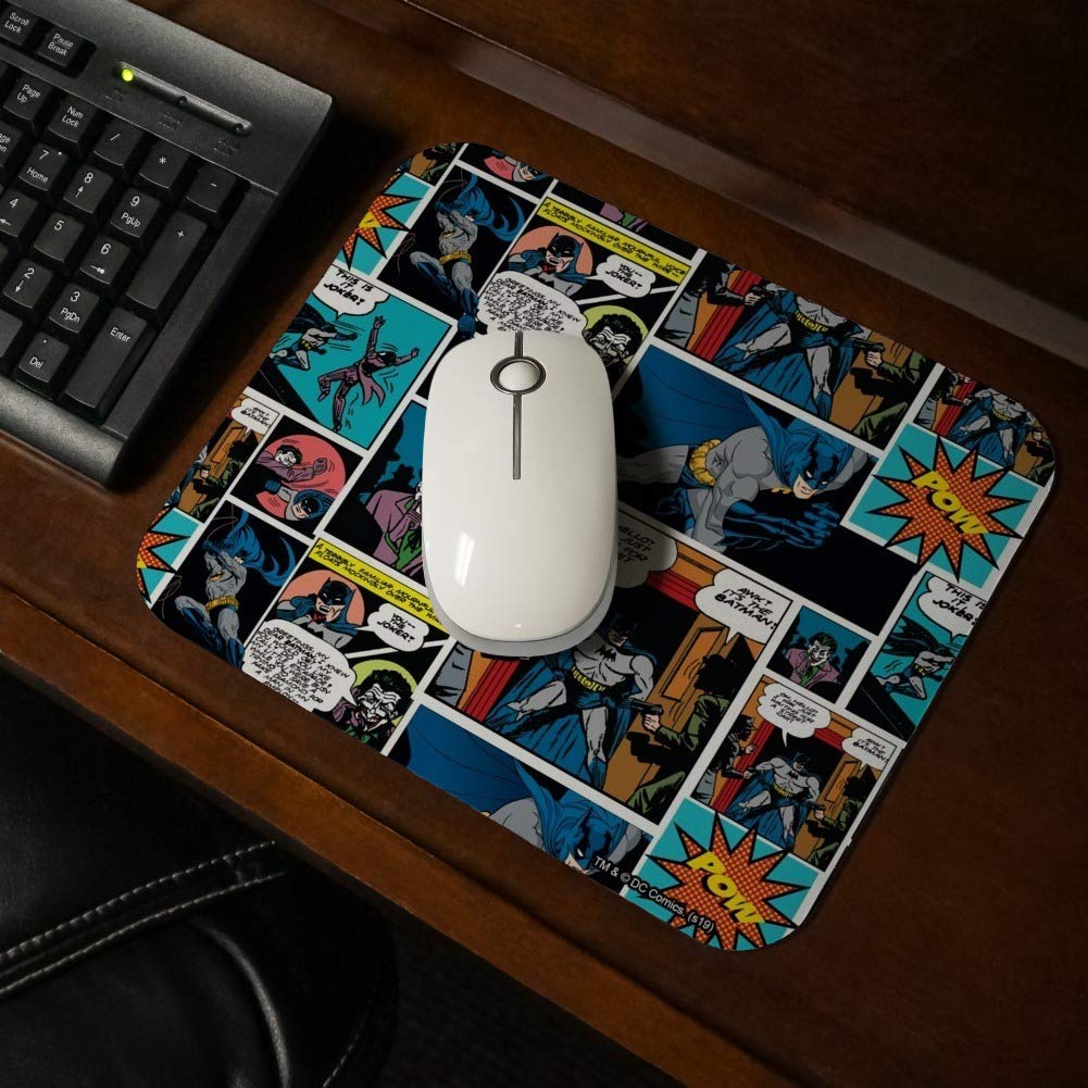 Batman Comic Design Low Profile Thin Gaming Mouse Pad - Non-Slip Rubber Base for PC, Laptop, Office & Home Use - Perfect for Gamers, Graphic Designers & Batman Fans