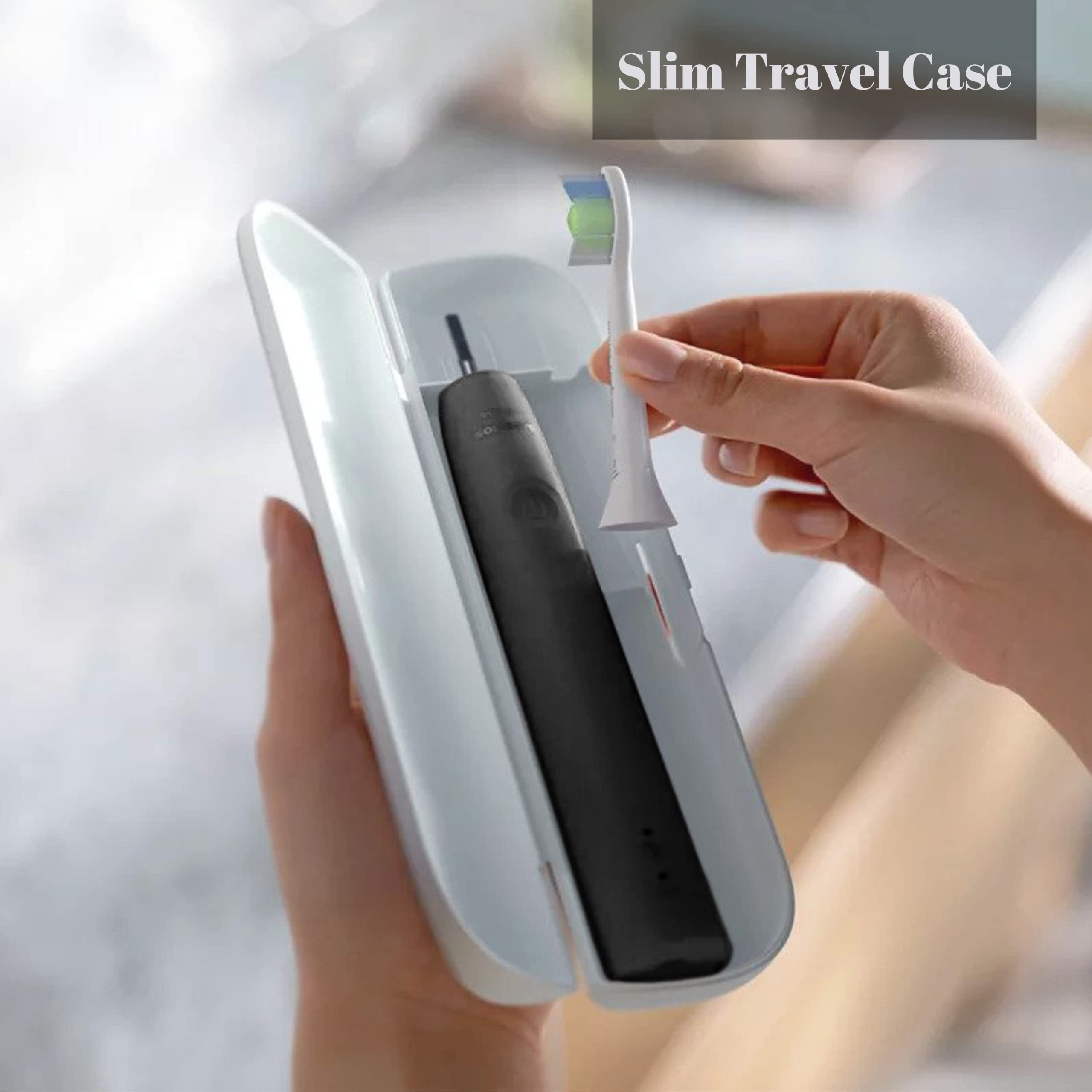 Philips Sonicare DiamondClean Electric Toothbrush with 2 Brush Heads - Rechargeable Sonic Toothbrush with Pressure Sensor & Travel Case (Black/White) - Perfect for Home Use & Travel Oral Care