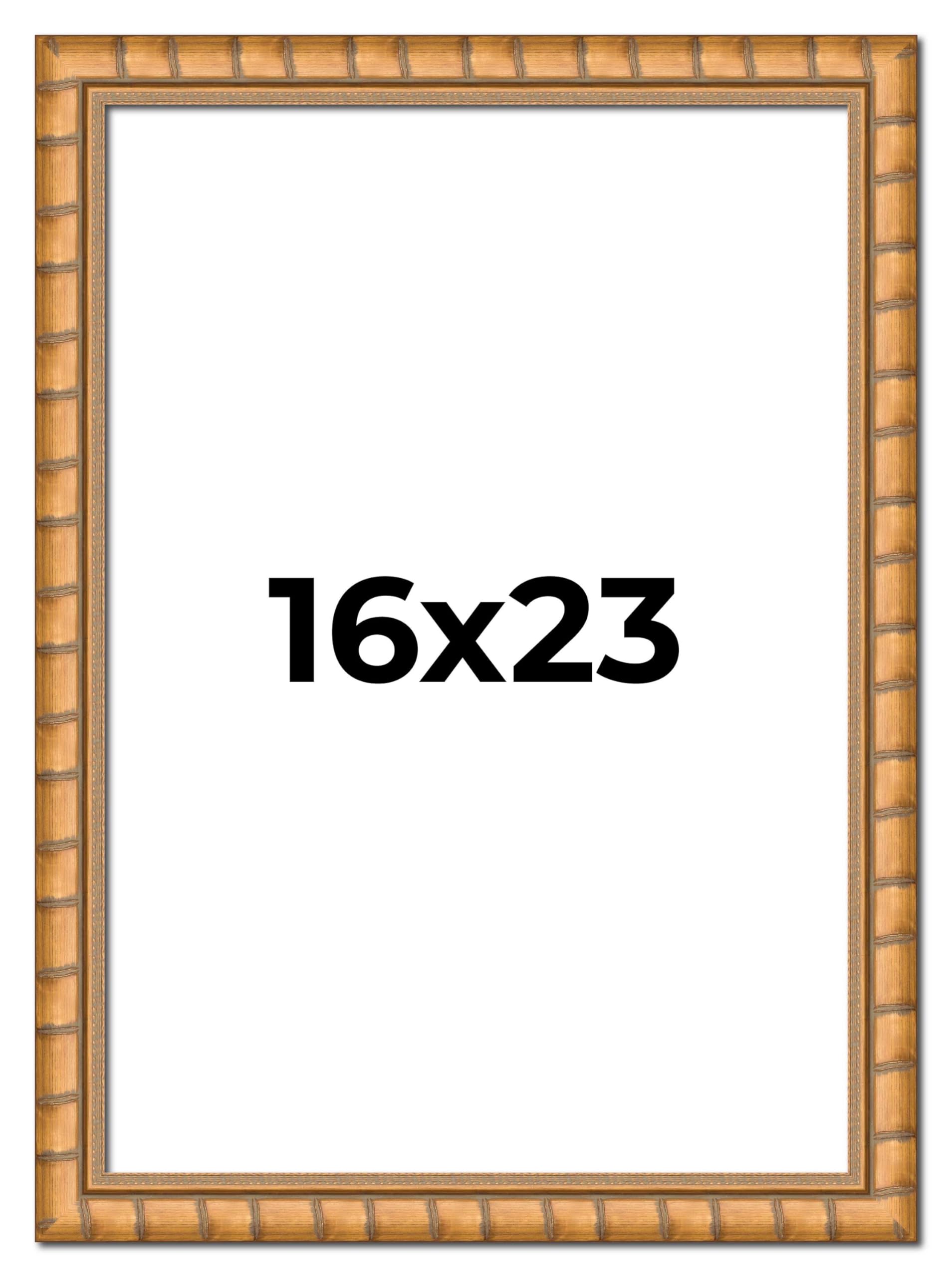 16x23 Inch Gold Real Wood Picture Frame - 1.5