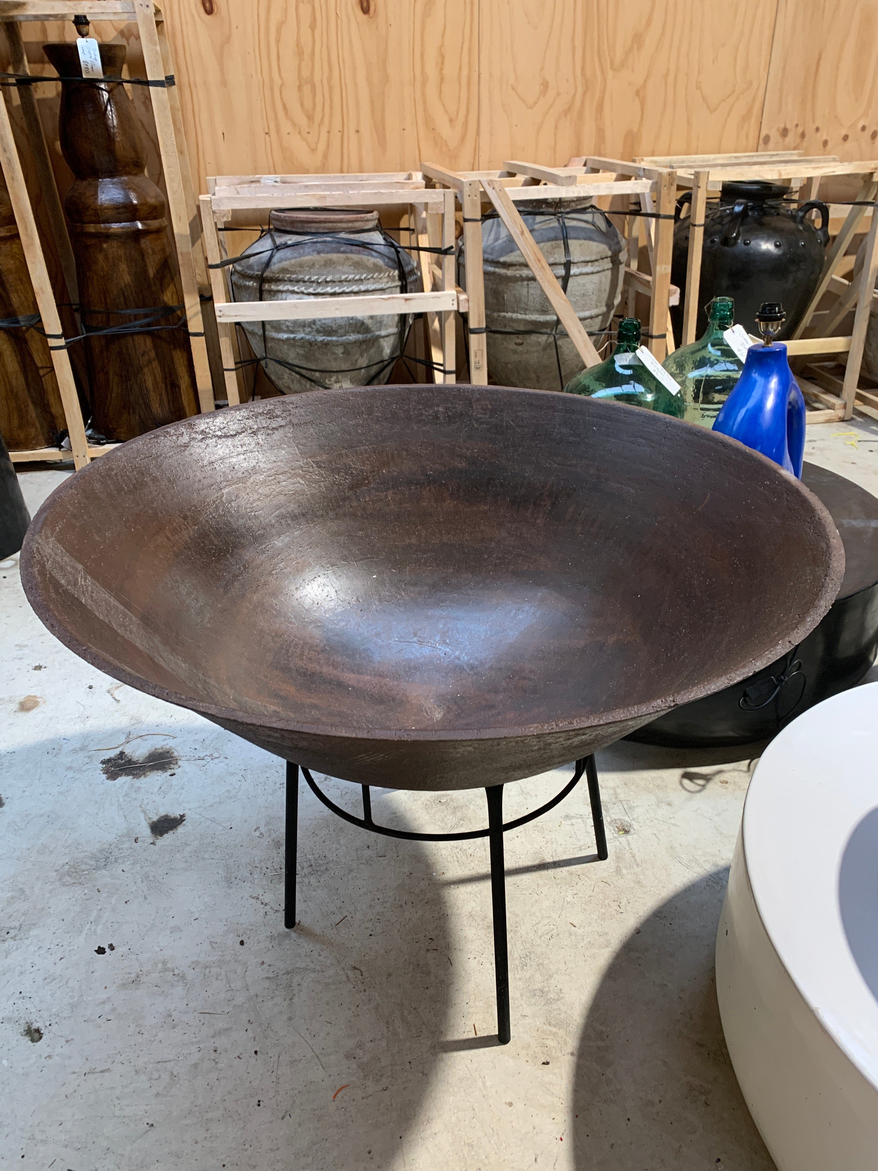 Outdoor Iron Fire Pit with Stand - Heavy Duty & Rust-Resistant for Camping, Backyard, and Patio Use