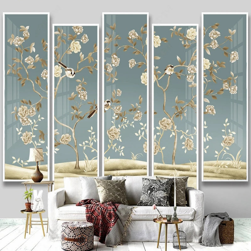 Beautiful Sparrow Floral Wallpaper - Elegant Peel and Stick Designs for Bedroom, Living Room & Nursery Decor | Waterproof Removable Wallpaper for Home Renovation