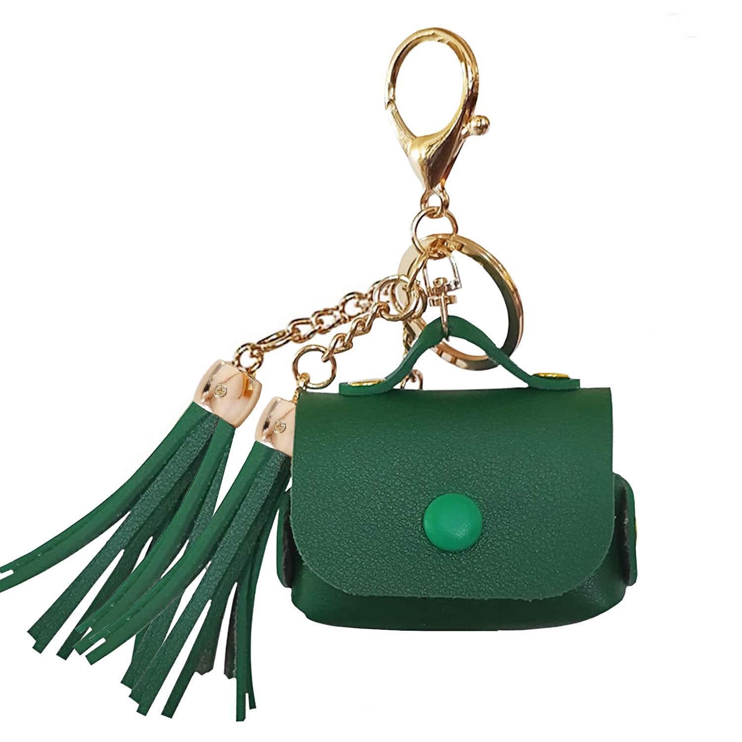 Premium PU Leather Charging Case Cover for Apple AirPods Pro 1st & 2nd Gen (2019-2022) - Green with Elegant Tassels | Protective Case for Wireless Earbuds | Perfect for Travel, Workouts & Daily Commute