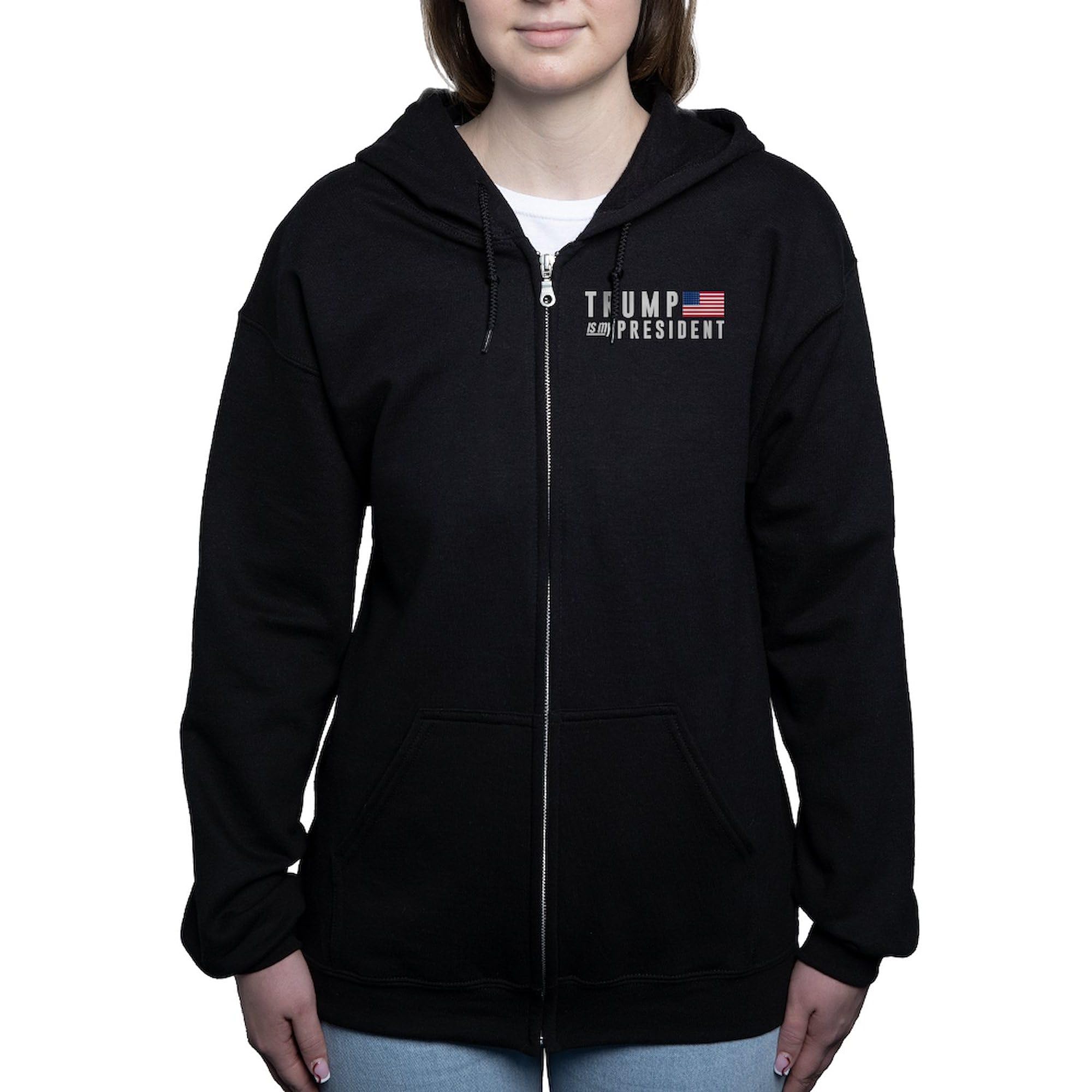 Trump Is My President Women's Zip Hoodie - Stylish Zip-Up Sweatshirt for Women | Political Apparel, Conservative Fashion, Rally Outfit