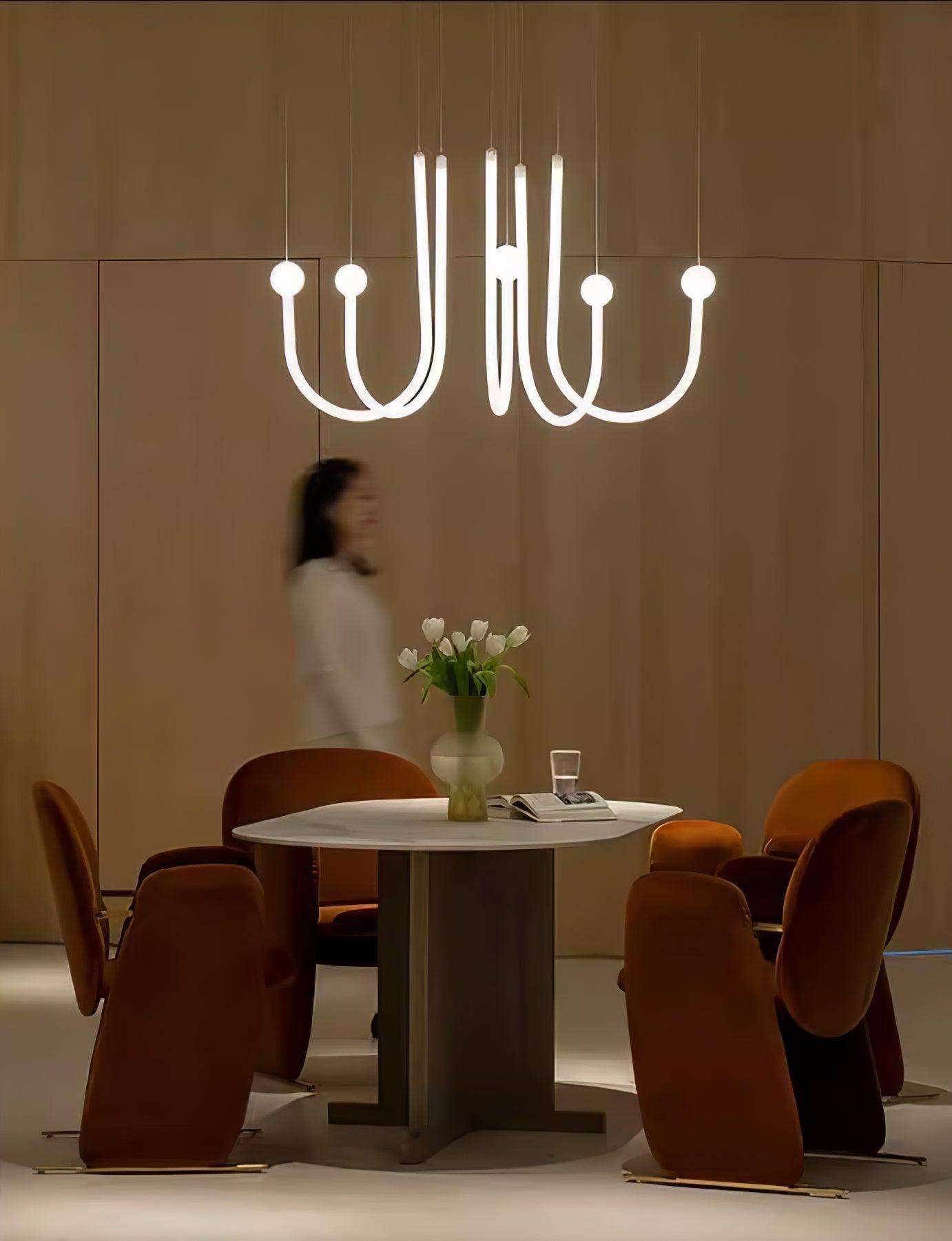 Modern Chord Point Pendant Light - Adjustable Hanging Fixture for Kitchen Island, Dining Room & Bedroom Lighting