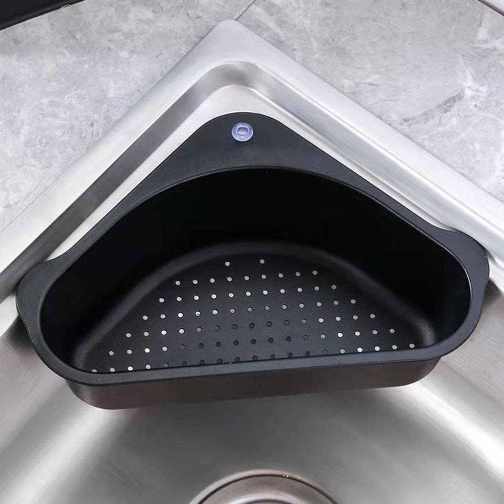 ROY ENTERPRISE 3-in-1 Kitchen Sink Organizer - Dish Soap, Sponge & Brush Holder - Black Plastic Sink Caddy for Dishwashing Liquid, Cleaning Cloths & More - Perfect for Kitchen Countertop Organization & Small Space Storage