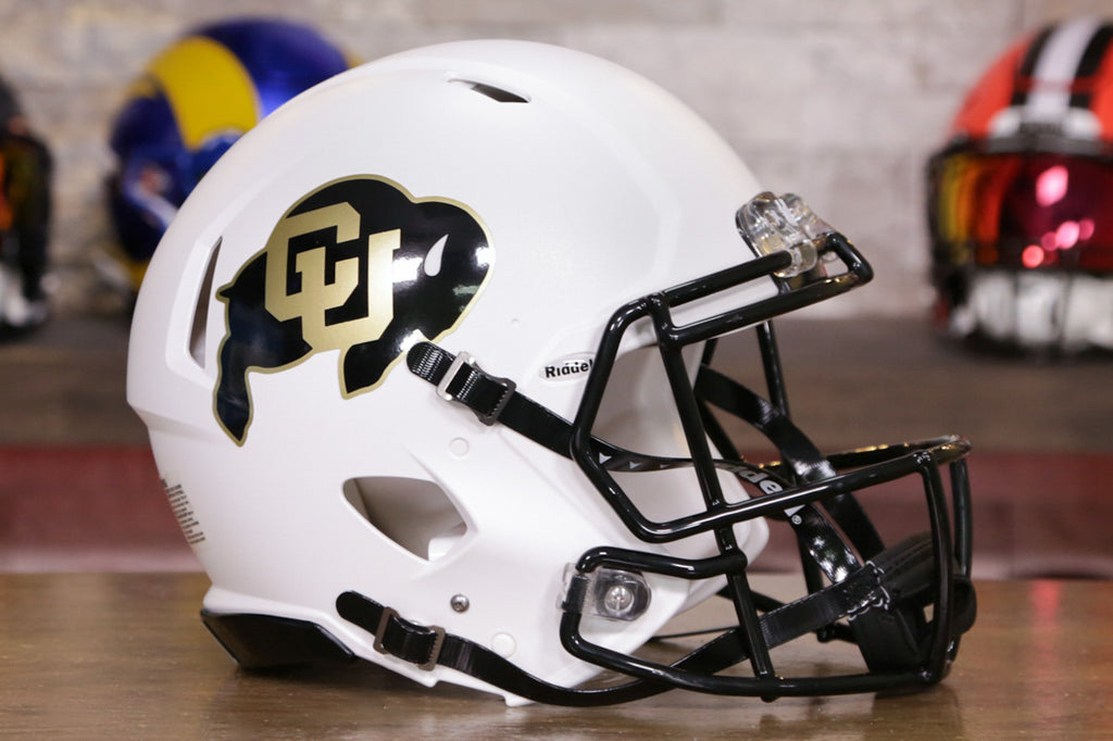 Colorado Buffaloes Speed Replica Football Helmet - Matte White Finish | Authentic College Football Collectible for Fans, Display & Game Room Decor