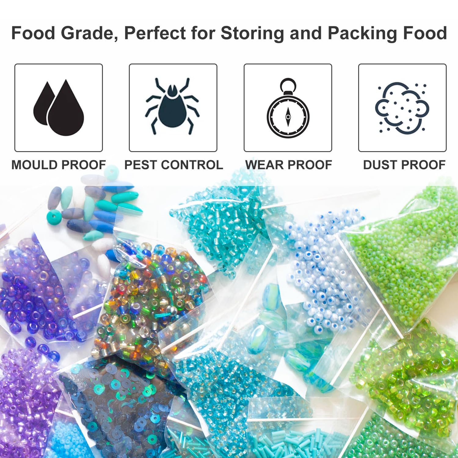 200 Pack 2x3 Inch Small Clear Reclosable Zipper Bags - Plastic Storage Bags with Zipper Lock for Jewelry, Beads, Screws & Small Items - Perfect for Crafting, Organizing & Travel Accessories